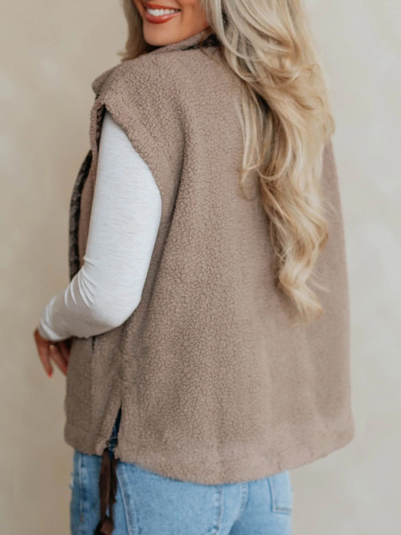 Side Bows Sherpa Fleece Vest