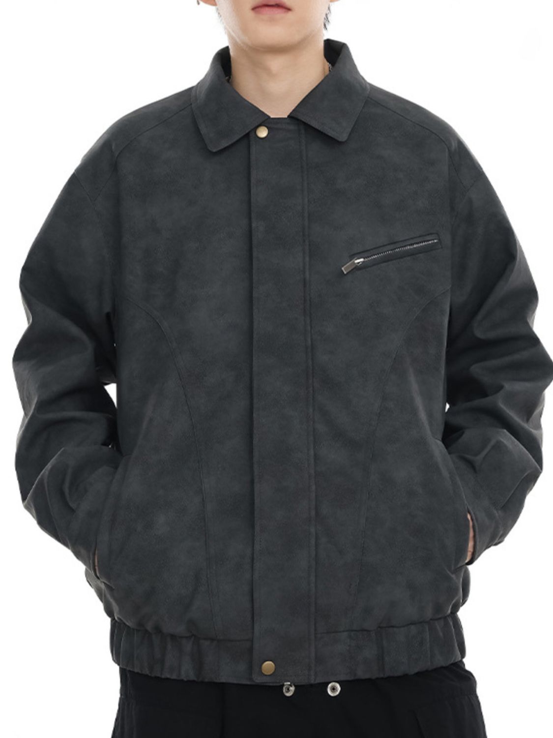 Men's Plus Size Vintage Style Zip Up Jacket