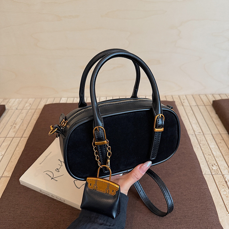 Barrel Crossbody Bag with Detachable Charm