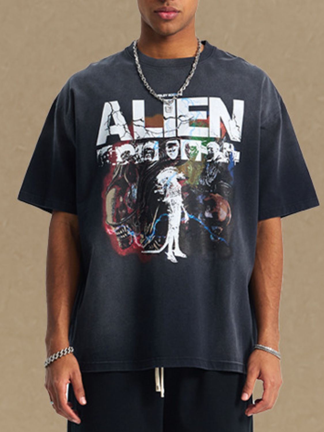 Men's Graphic Round Neck Half Sleeve T-Shirt