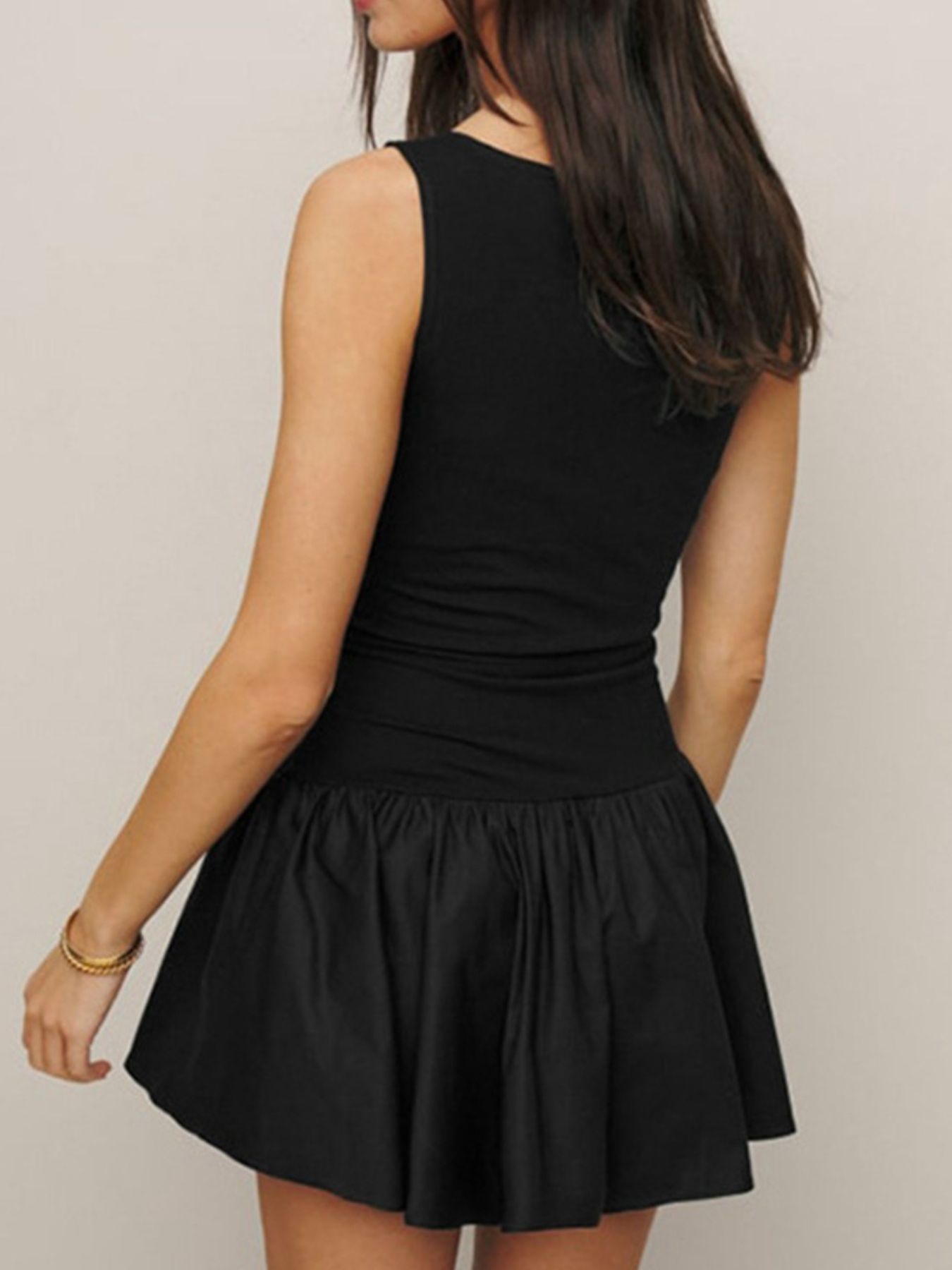 Sleeveless Ruched Mini Tank Dress
