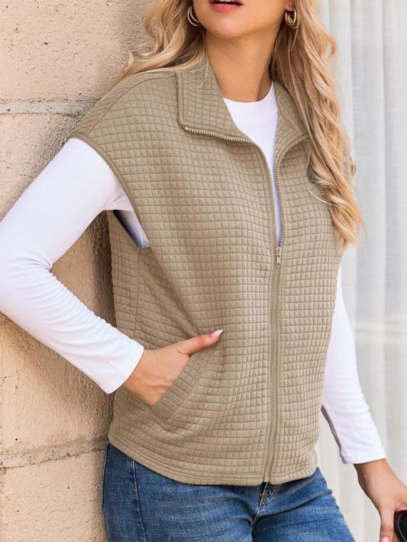 Zip-Up Vest Coat