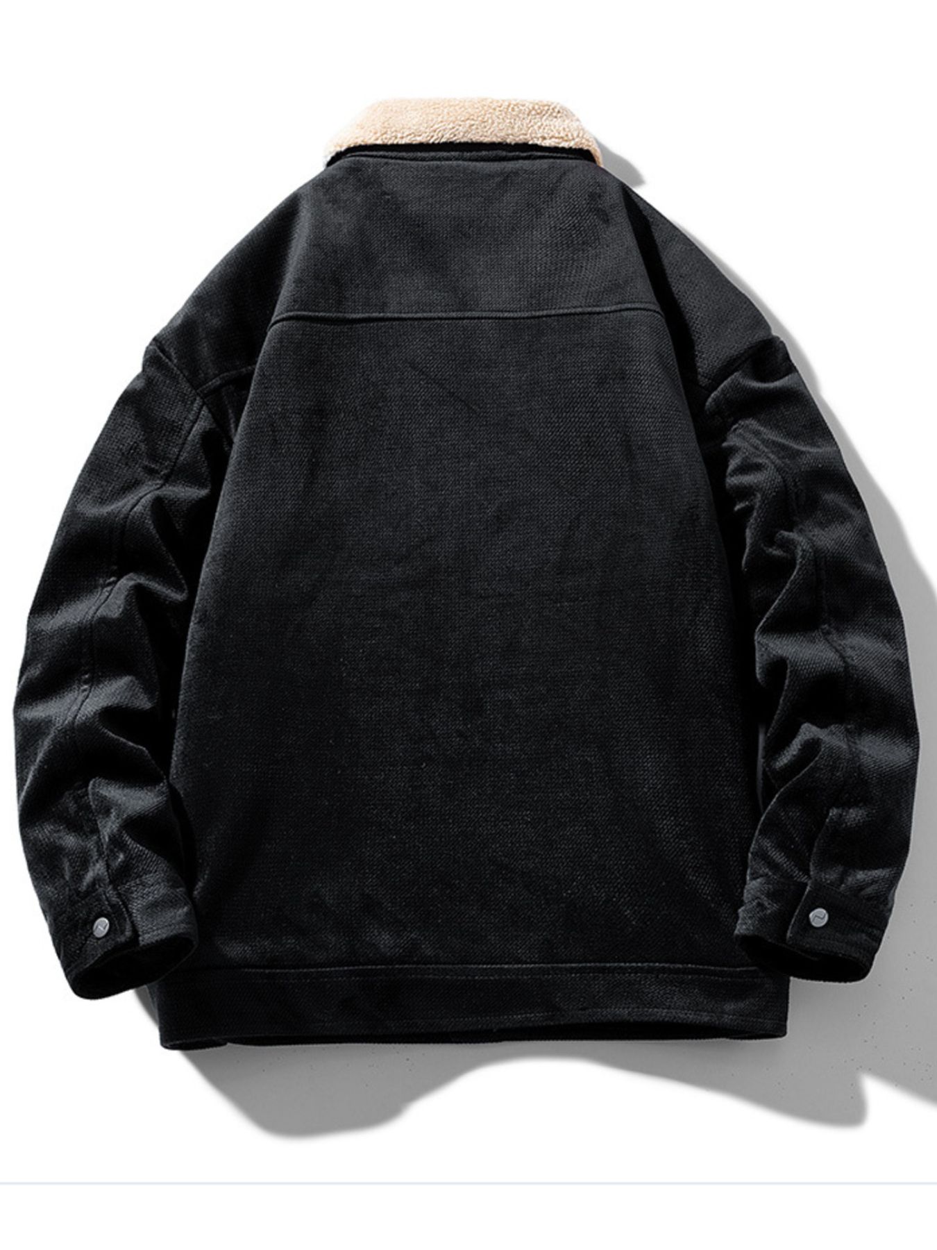 Men's Plus Size Snap Down Sherpa Lined Winter Coat