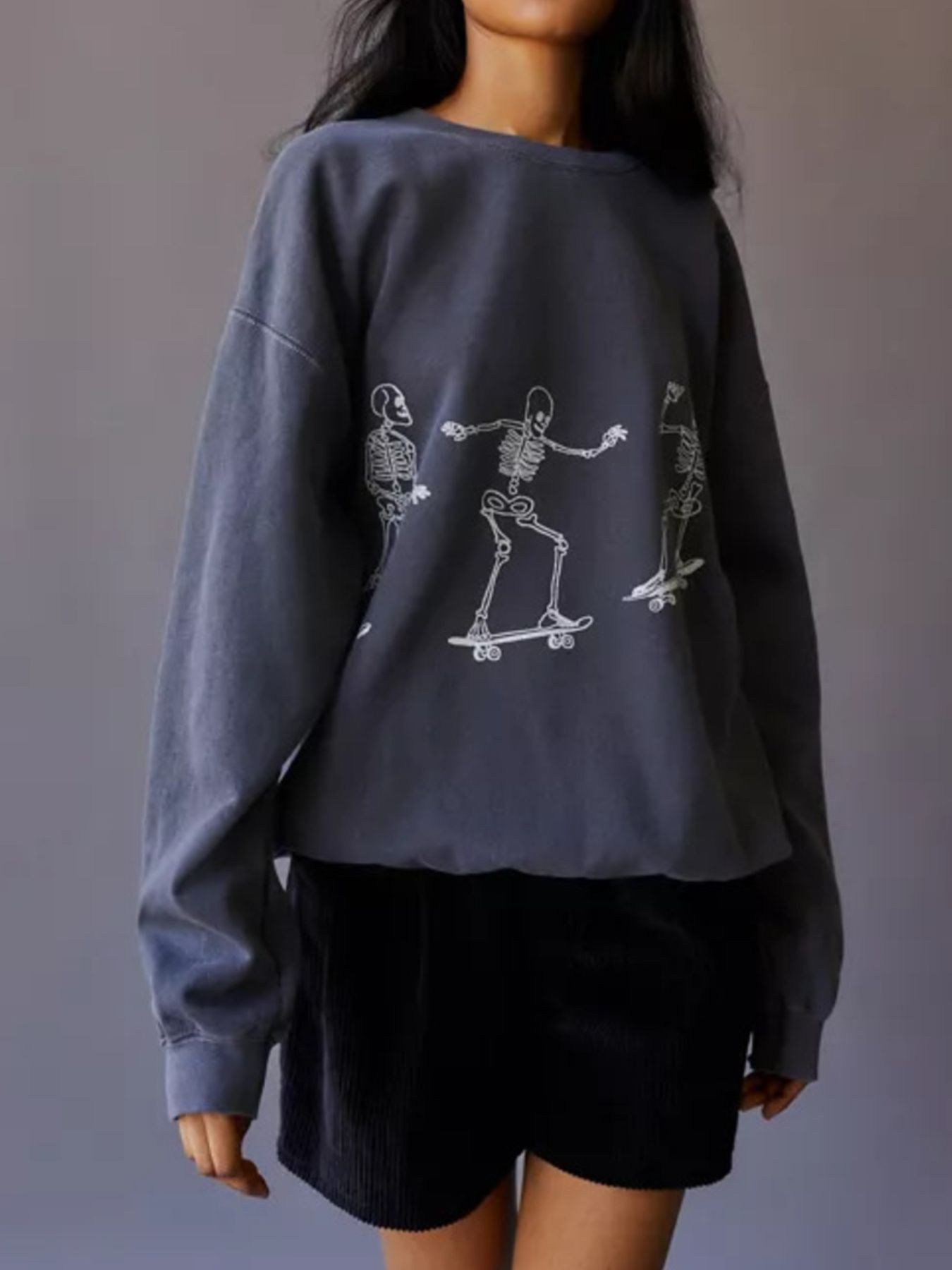 Skeleton Graphic Oversized Sweatshirt