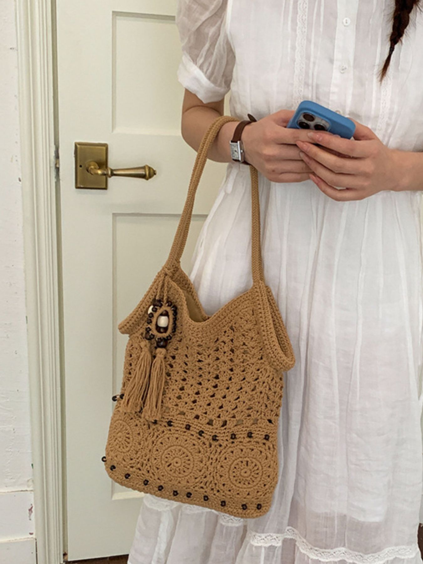 Crochet Knit Shoulder Bag 6