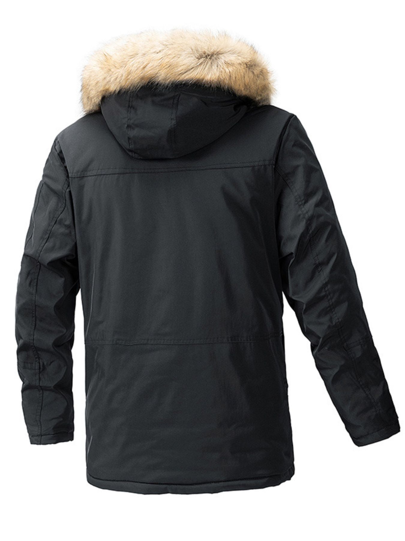 Men's Plus Size Fur Hooded Winter Parka Coat