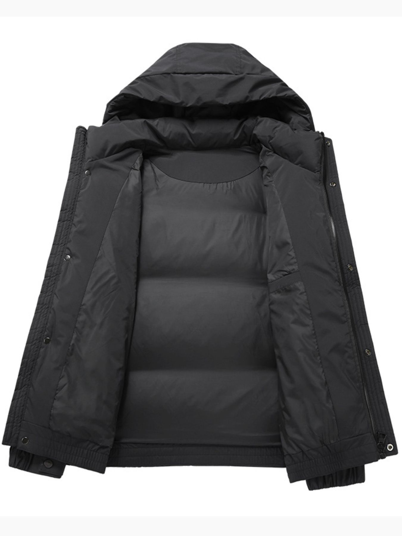 Men's Plus Size Diamond Quilted Hooded Puffer Jacket