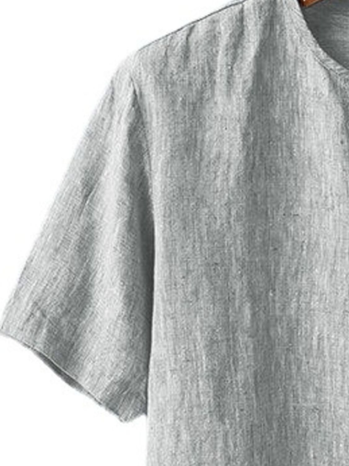 Men's Plus Size Casual Slit Short Sleeve Blouse