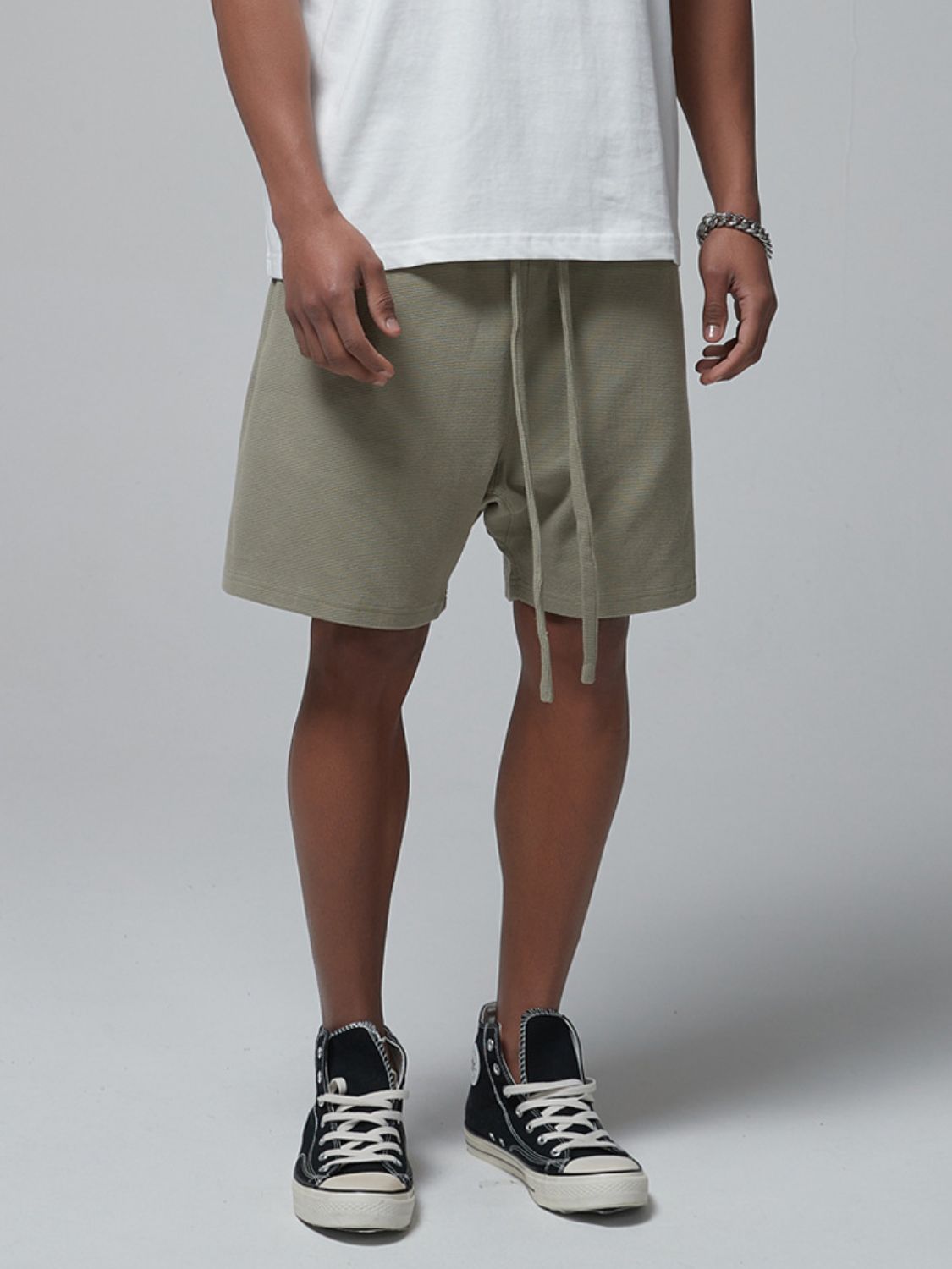 Men's Drawstring Waffle Shorts with Pockets