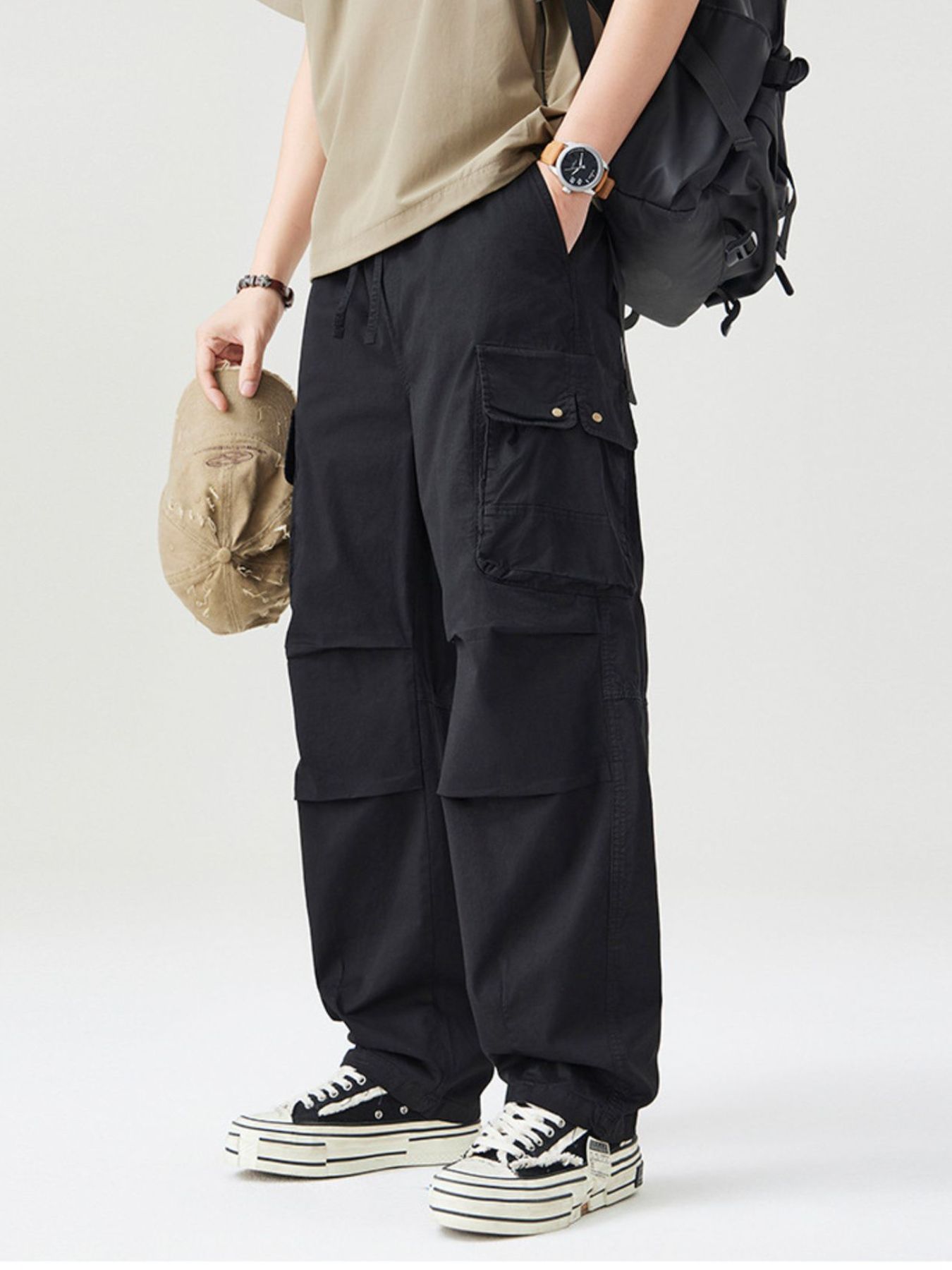 Men's Full Size Wide Leg Cargo Pants Plus Size