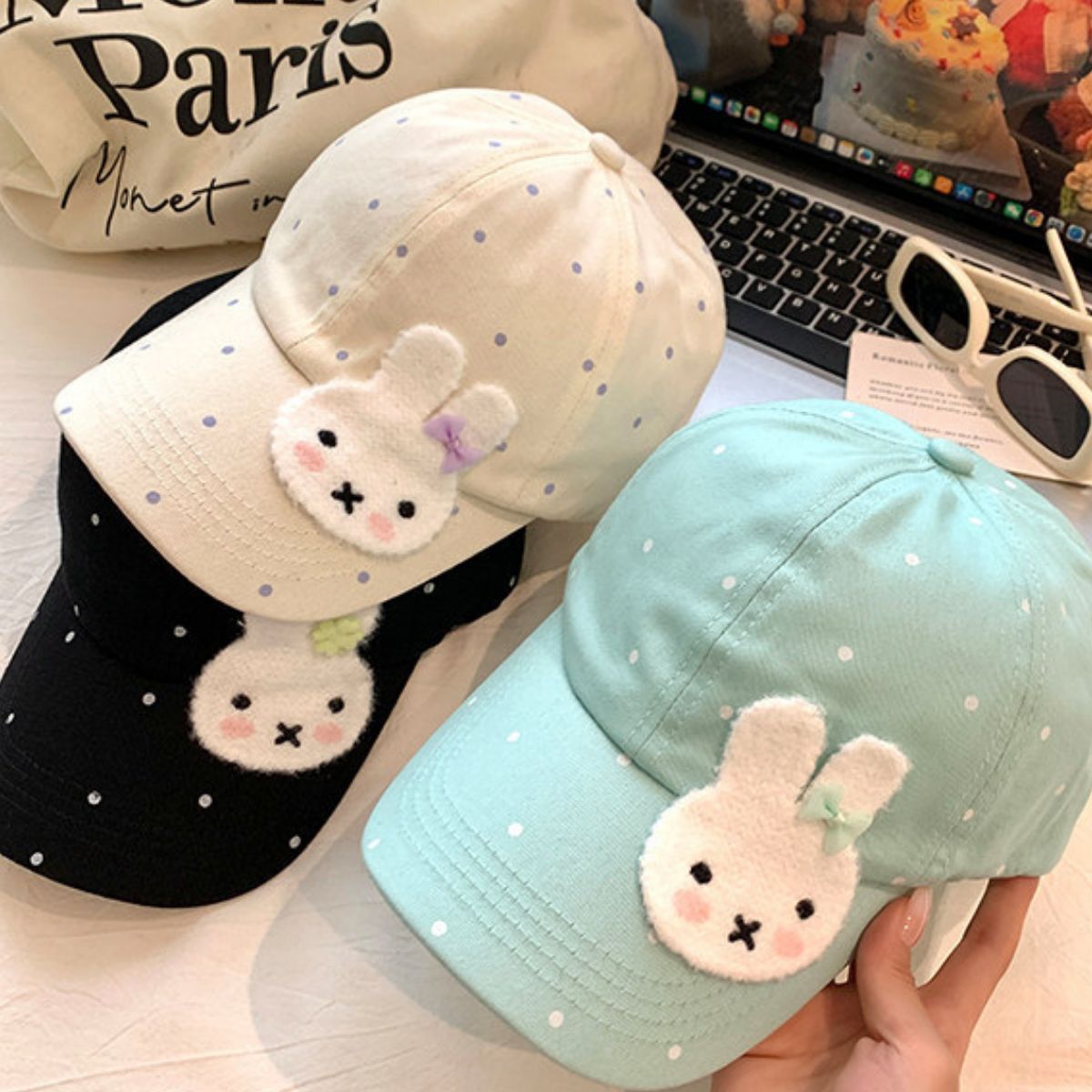 Bunny Polka Dot Baseball Cap 3