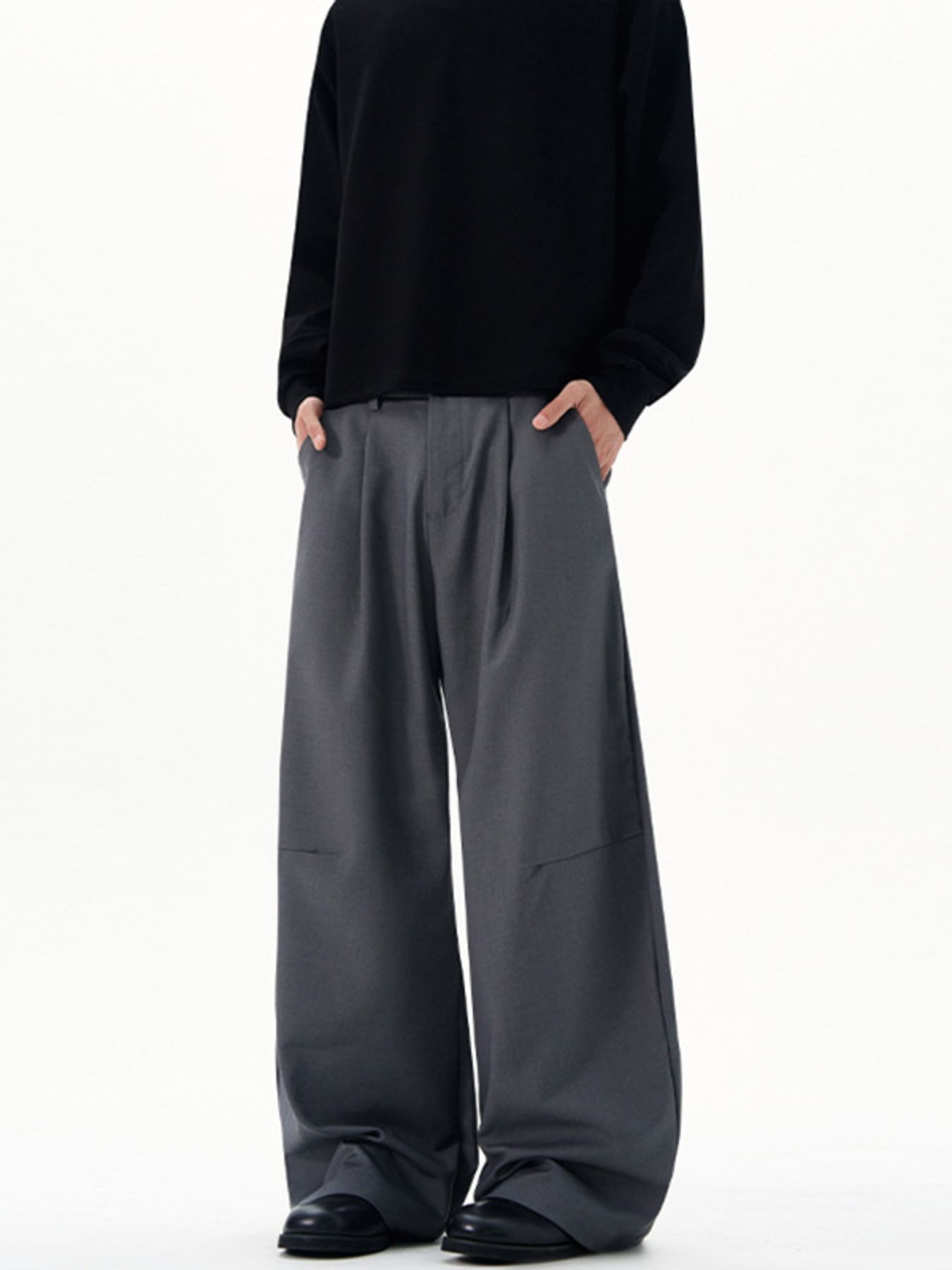 Men's Wide-Leg High-Waist Pants