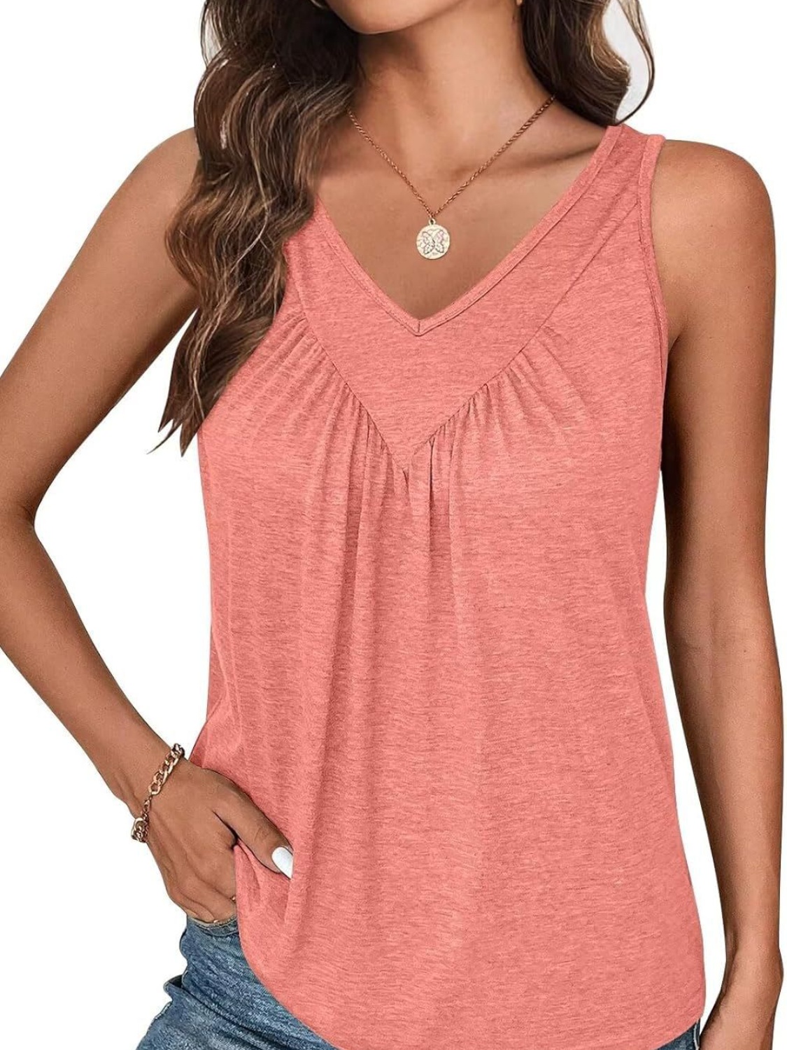 Ruched V-Neck Tank