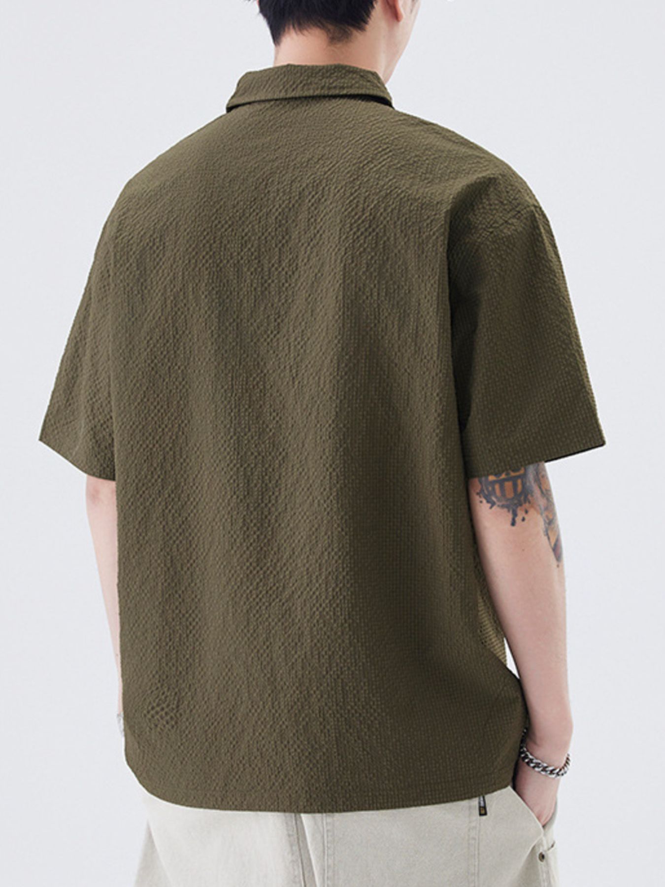 Men's Quarter Zip Half Sleeve Polo