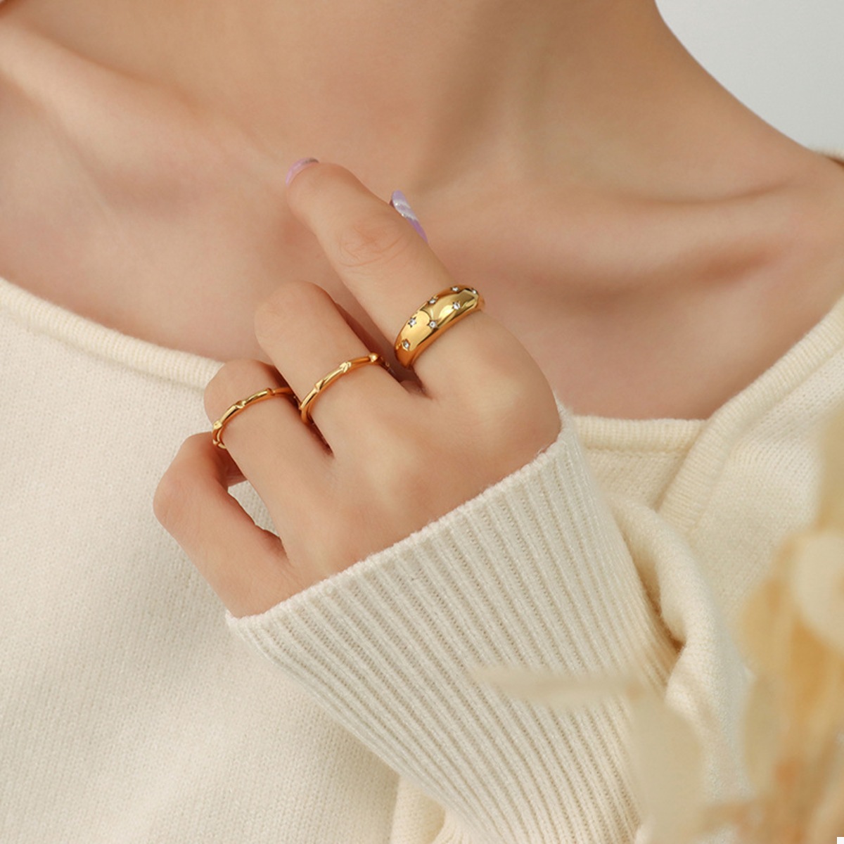 18K Gold-Plated Zircon Ring