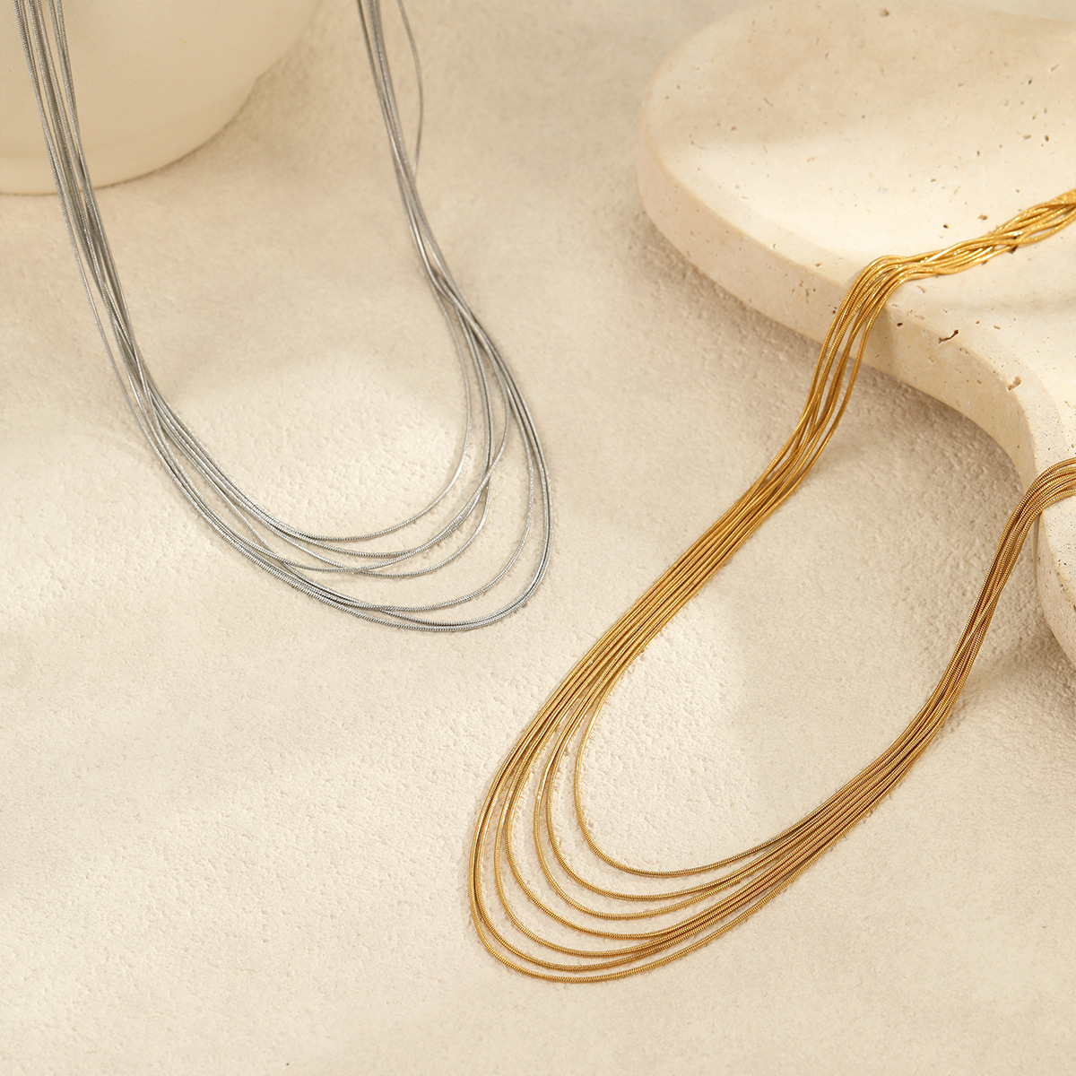 Stainless Steel Multi-Layered Necklace