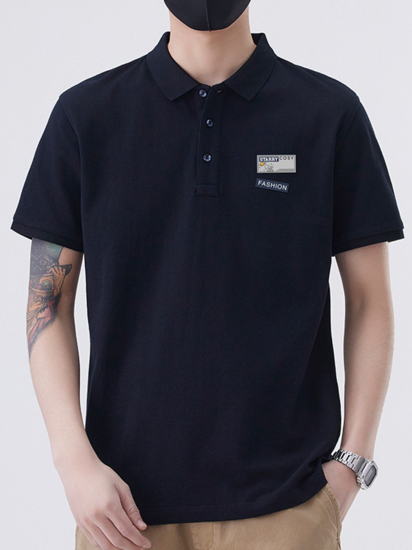 Men's Plus Size Button Detail Short Sleeve Polo