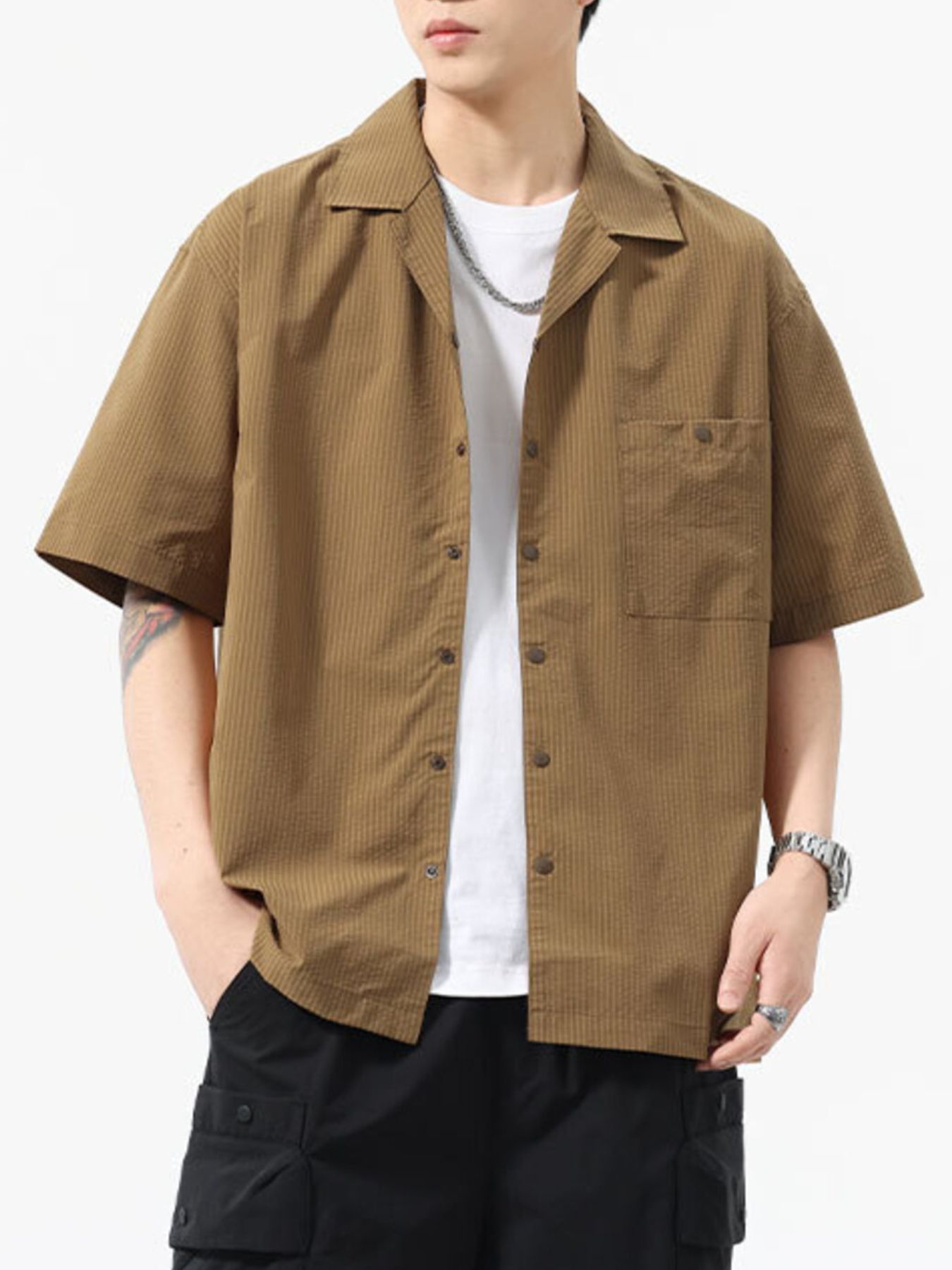 Men's Plus Size Casual Short Sleeve Shirt