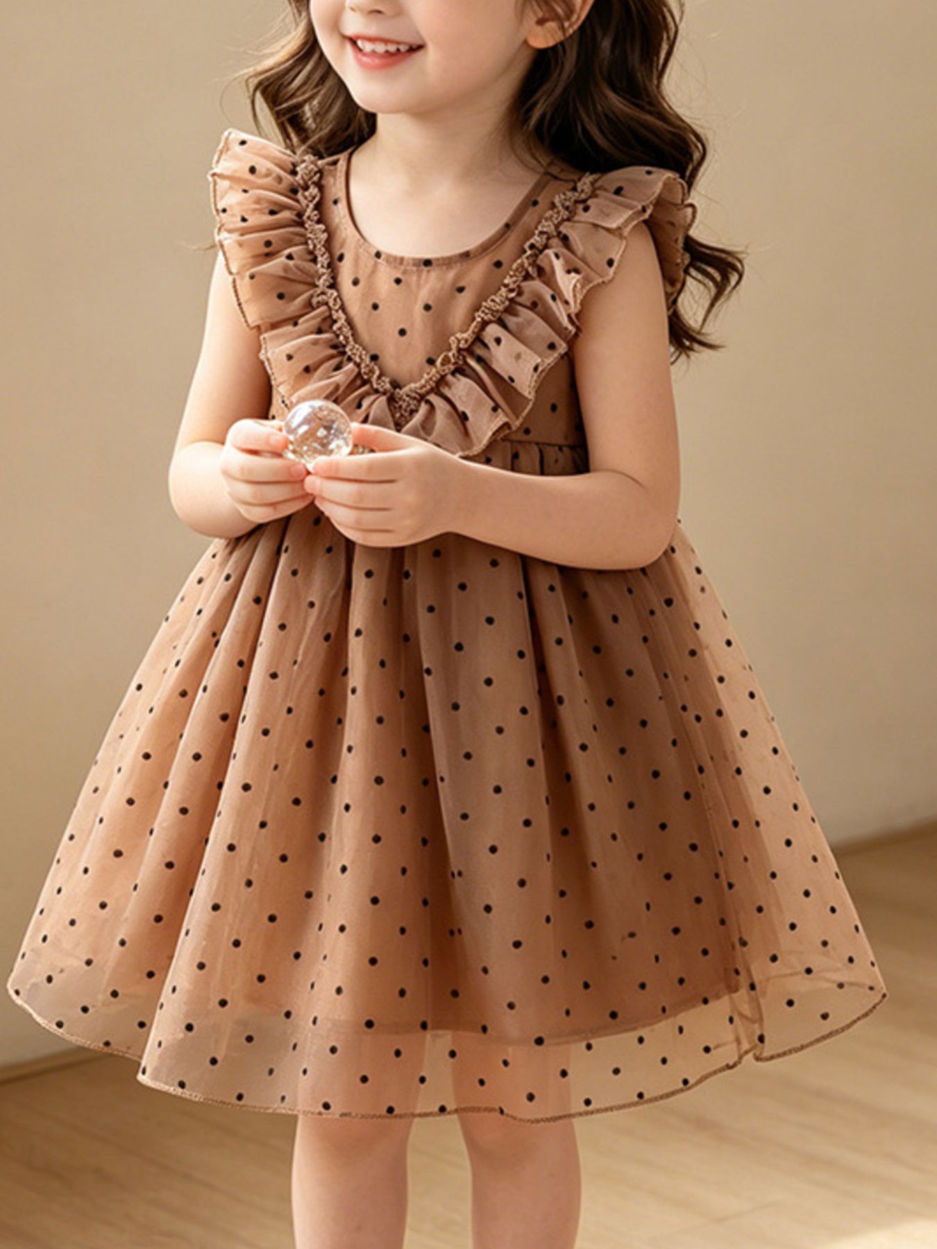 Children's Polka Dot Ruffle Dress 1