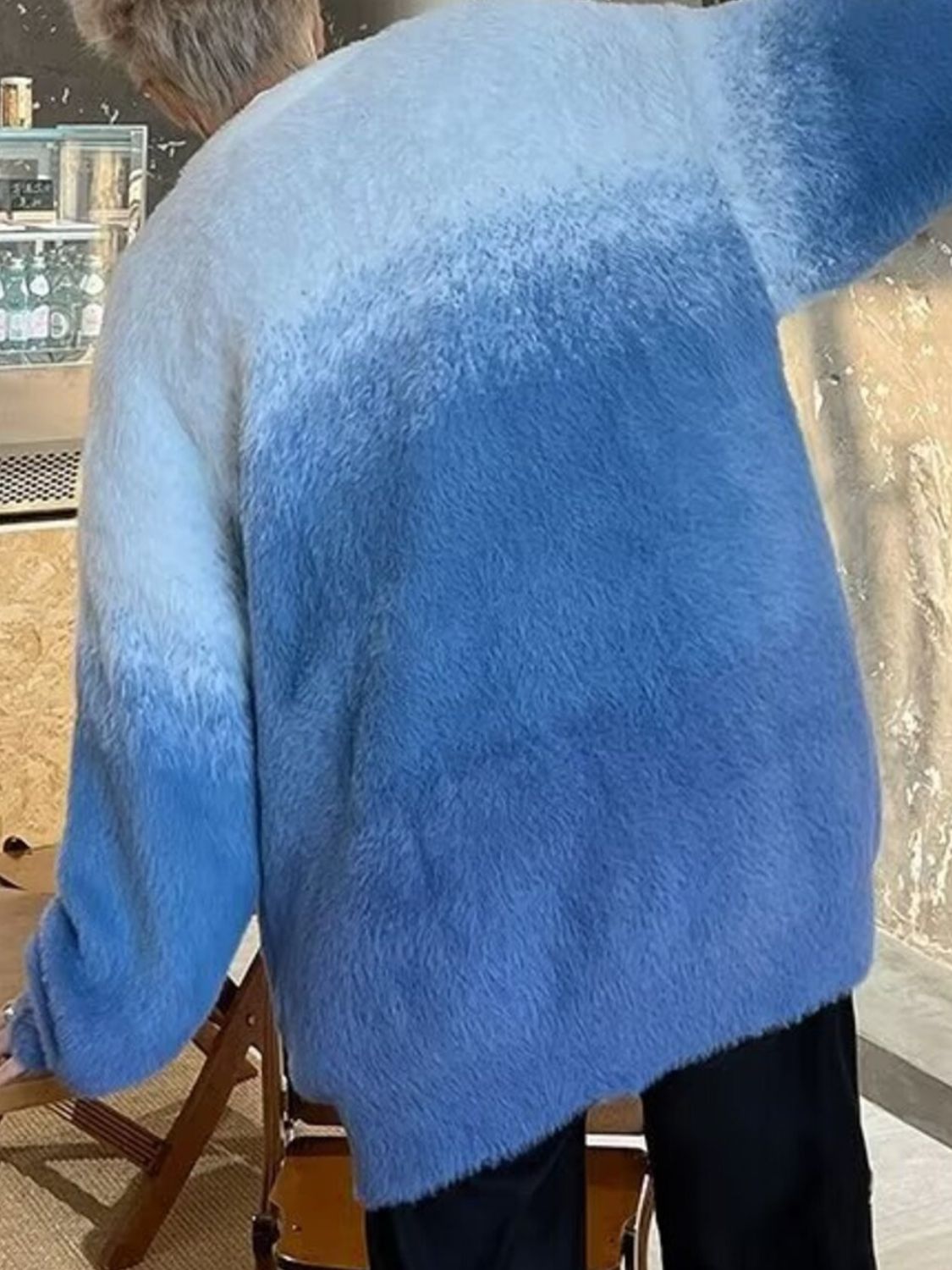 Men's Gradient Fuzzy Knit Pullover Sweater