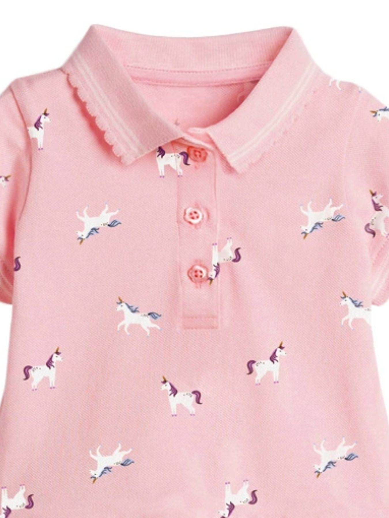 Children's Button Detail Short Sleeve Dress
