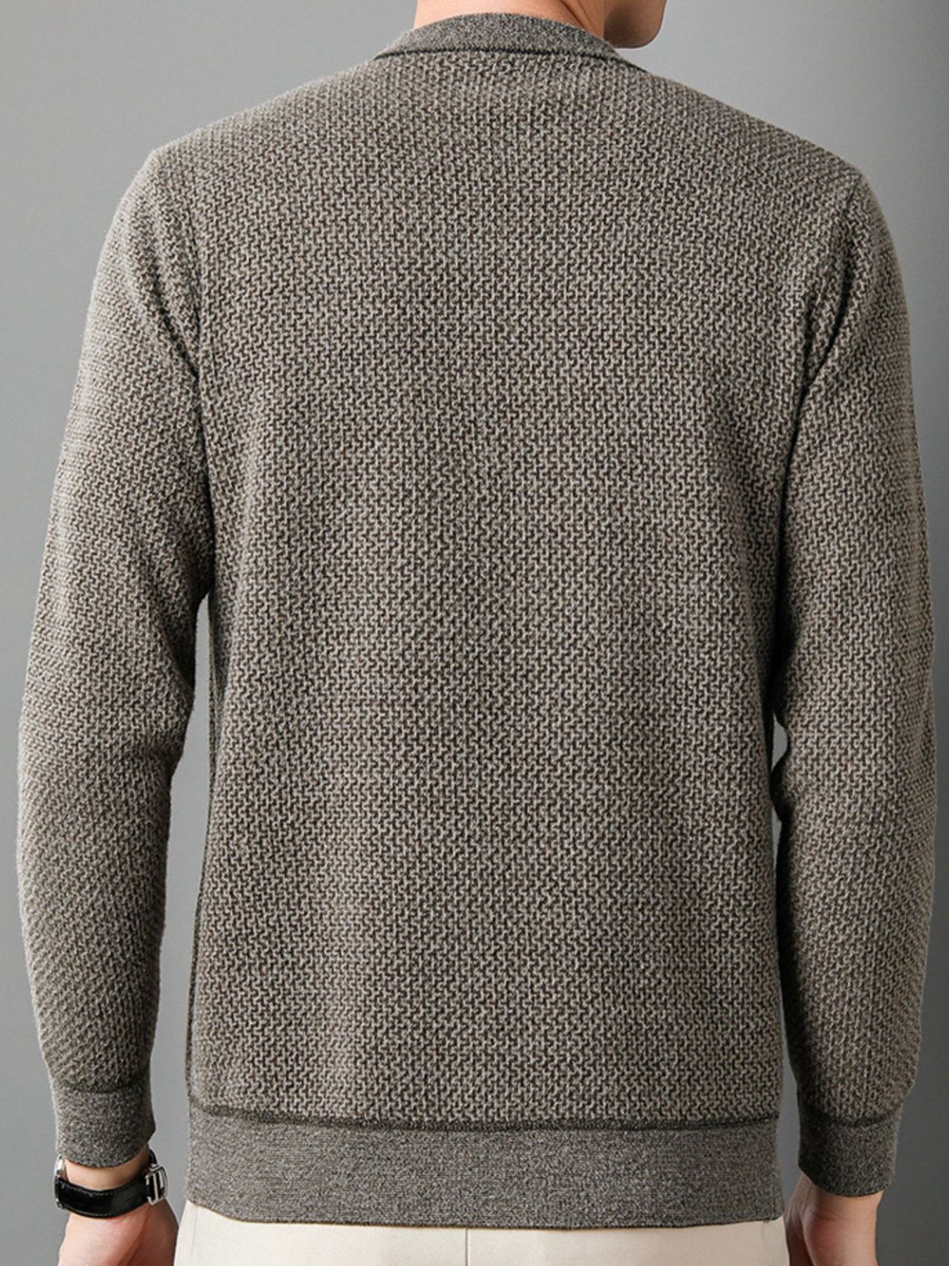 Men's Plus Size Textured Knit Mock Neck Sweater