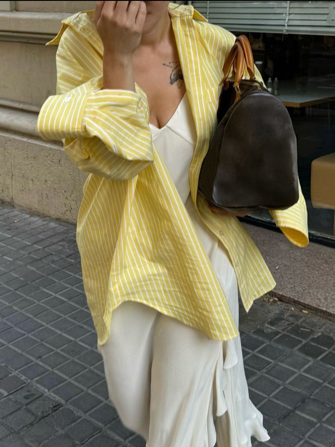 Striped Collared Neck Long Sleeve Shirt