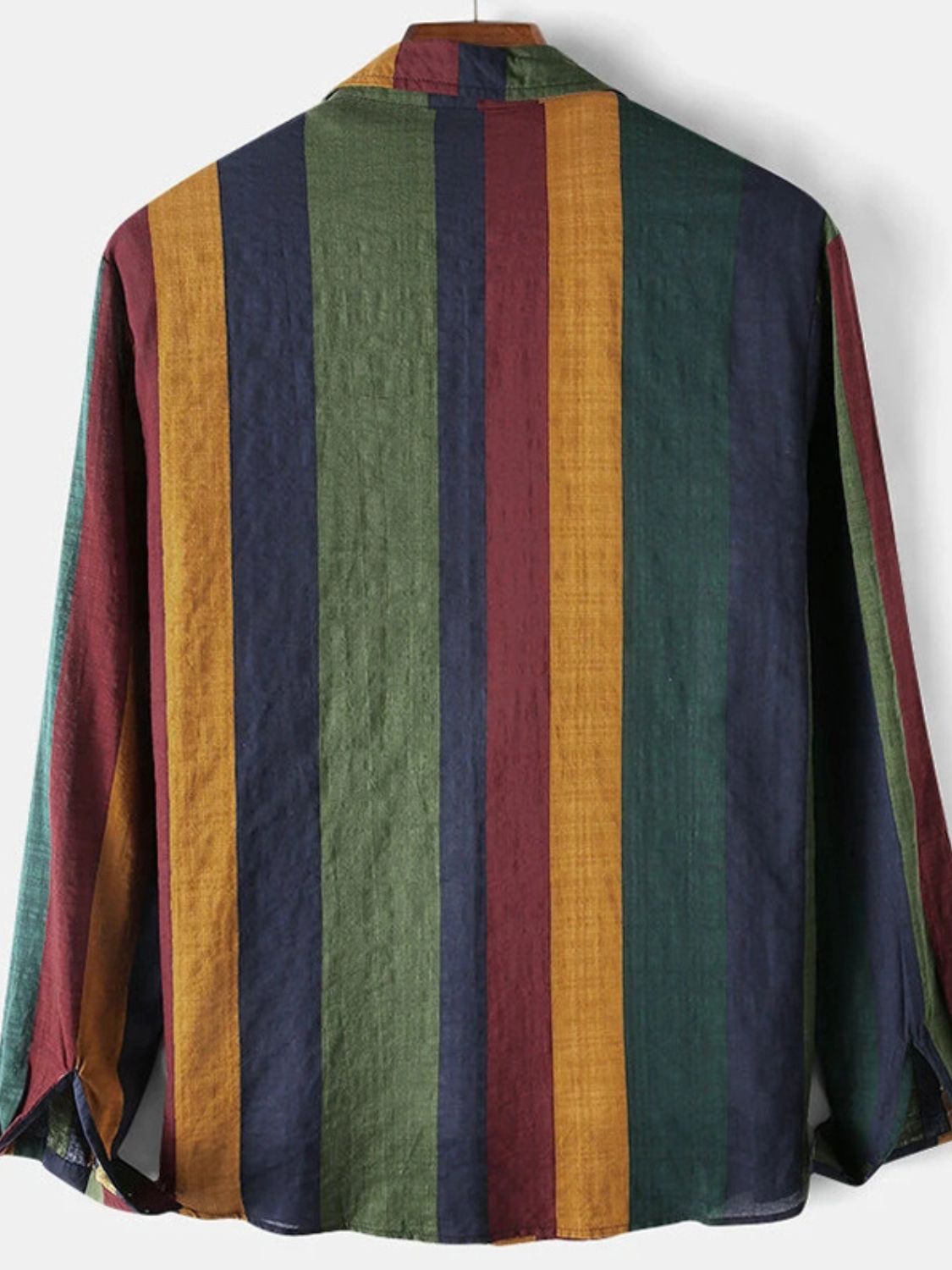 Men's Full Size Contrast Striped Button Down Shirt Plus Size