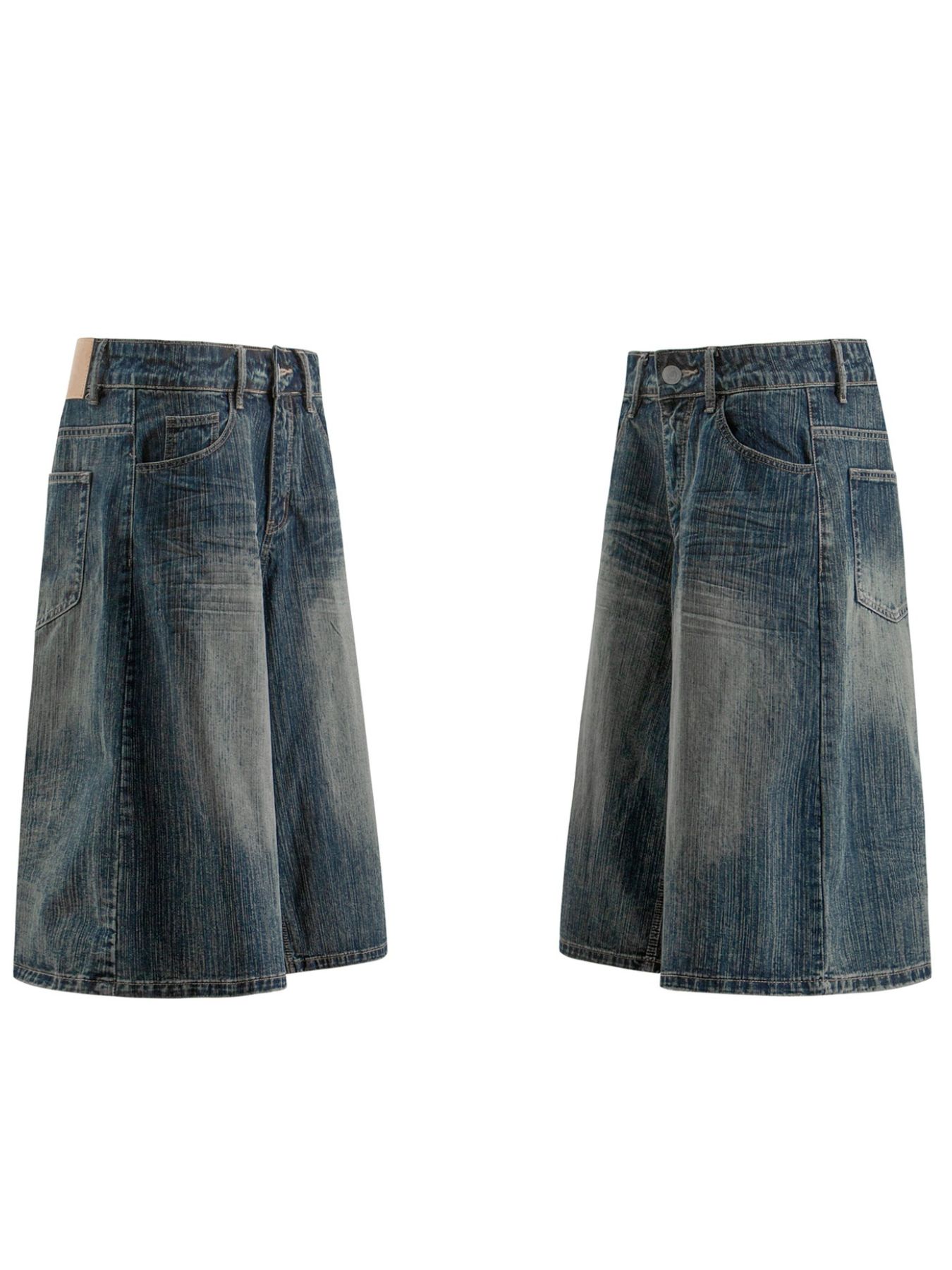 Men's Wide Leg Denim Shorts
