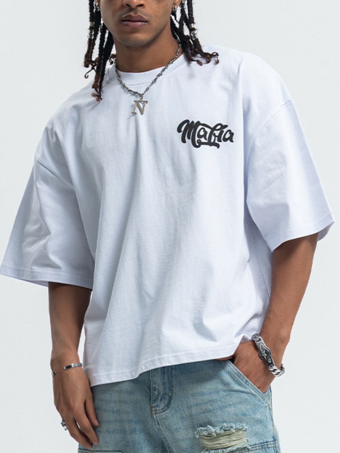 Men's Cartoon Round Neck Half Sleeve T-Shirt