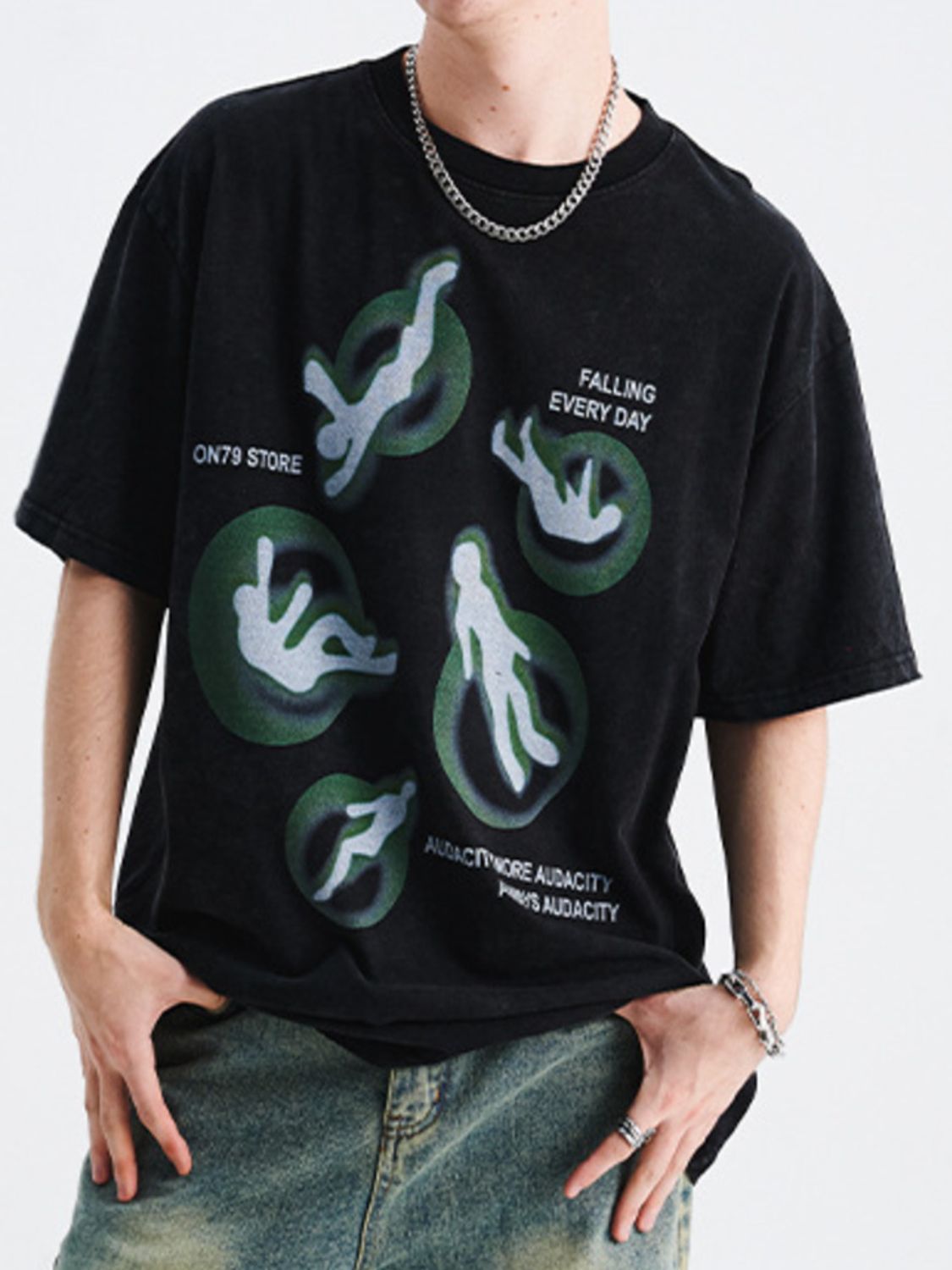 Men's Graphic Round Neck Short Sleeve T-Shirt