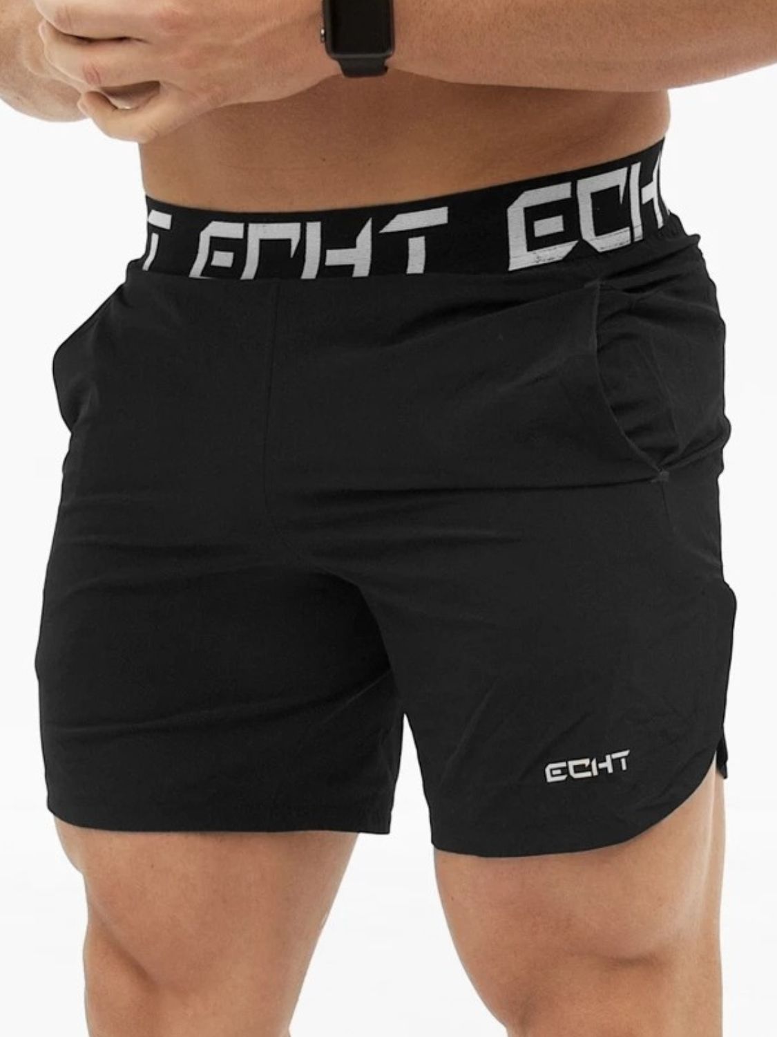 Men's Letter Elastic Waist Active Shorts