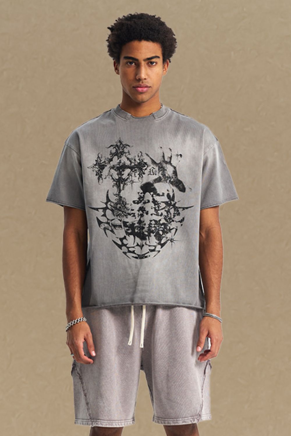 Men's Graphic Round Neck Half Sleeve T-Shirt