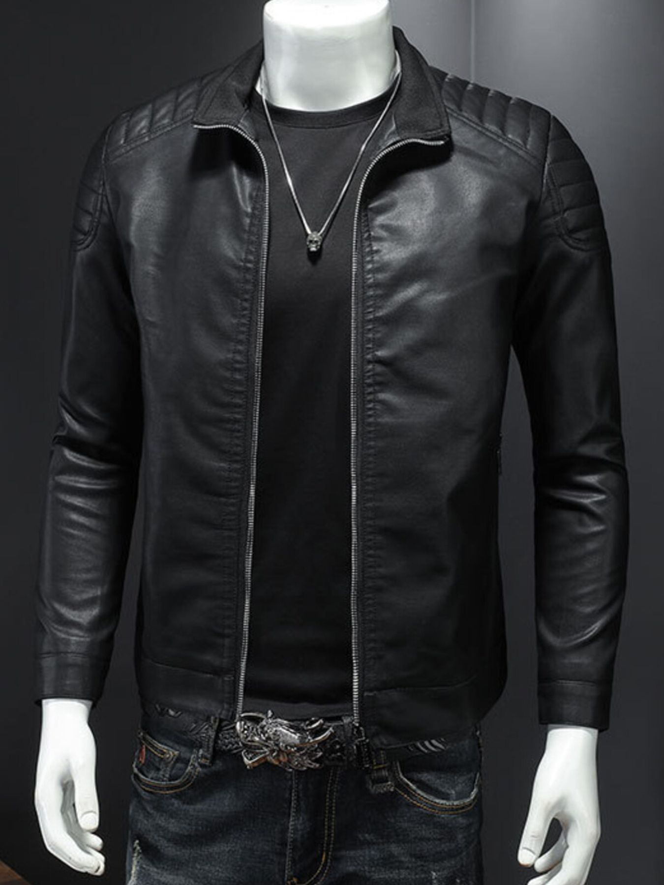 Men's Plus Size Zip Up Long Sleeve Jacket