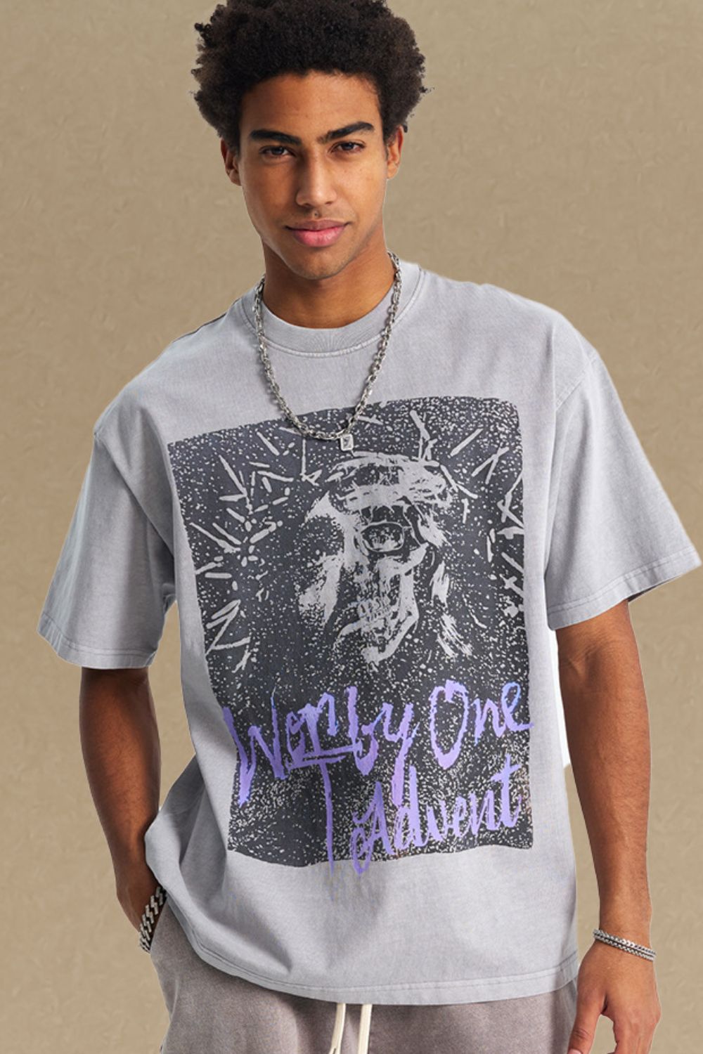 Men's Graphic Round Neck Short Sleeve T-Shirt