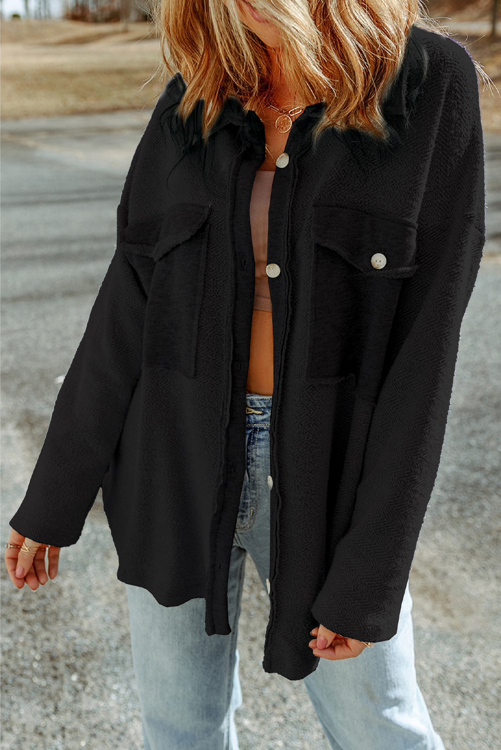 Button Down Long Sleeve Jacket view 4
