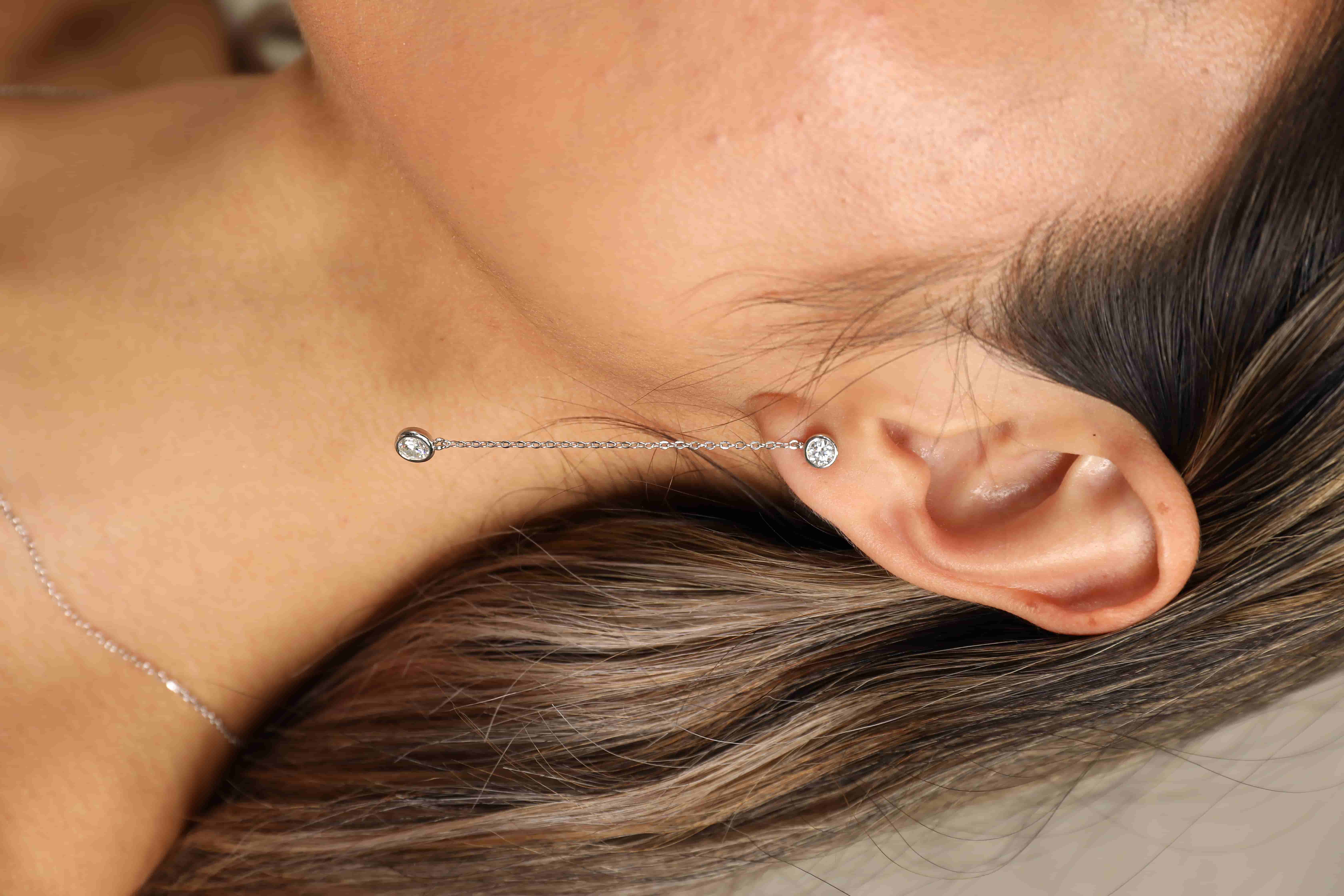 Moissanite Chain Earrings