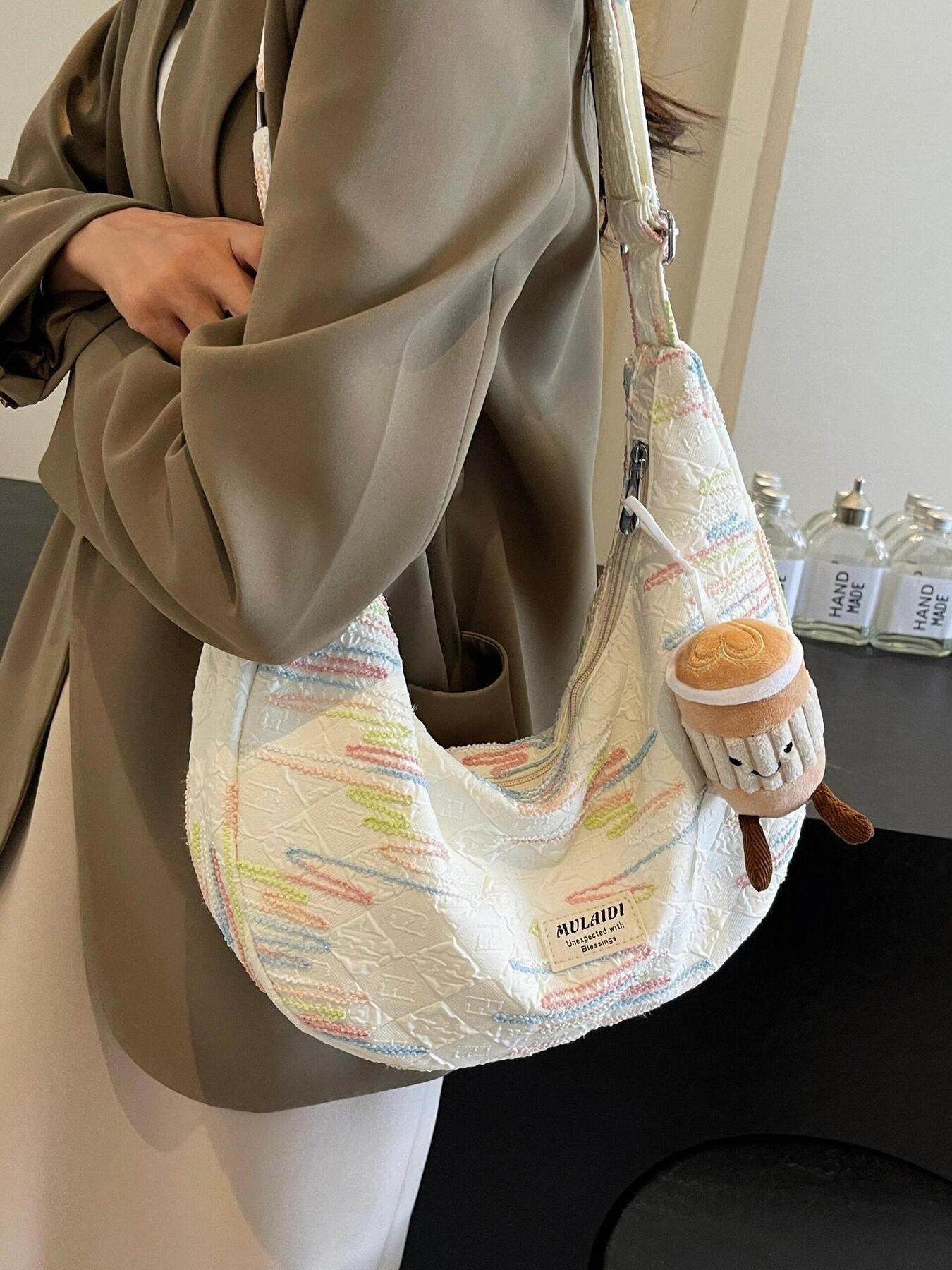 Cartoon Charm Crossbody Bag