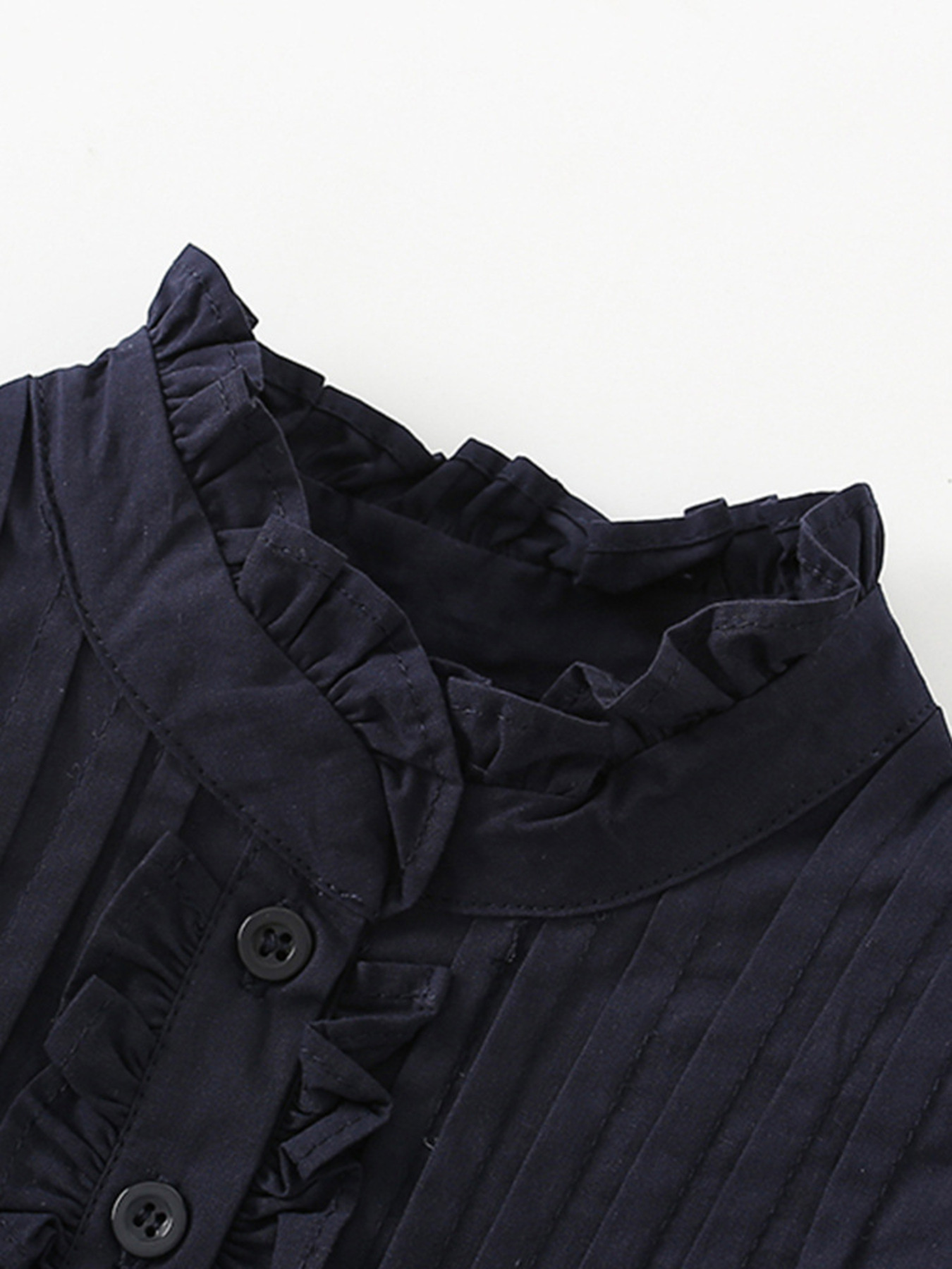 Children's Vintage Ruffle Collar Tiered Short Sleeve Dress