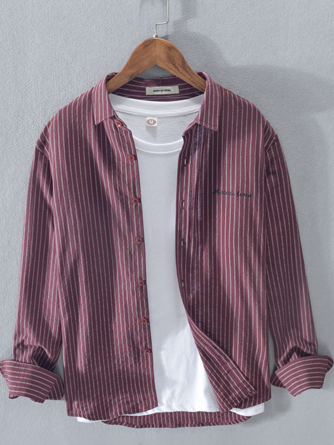 Men's Plus Size Button Up Long Sleeve Shirt