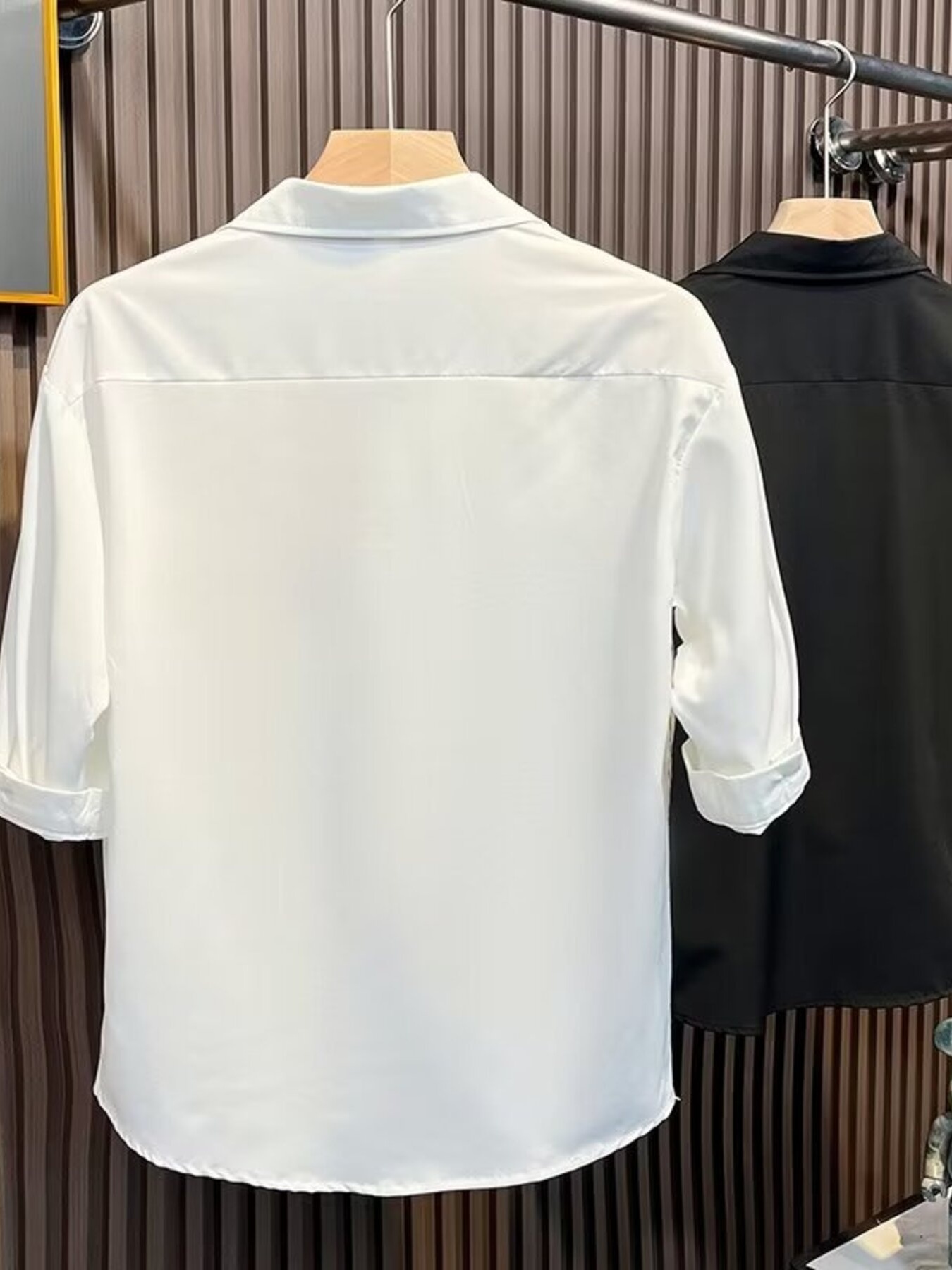 Men's Plus Size Knit Panel Short Sleeve Shirt