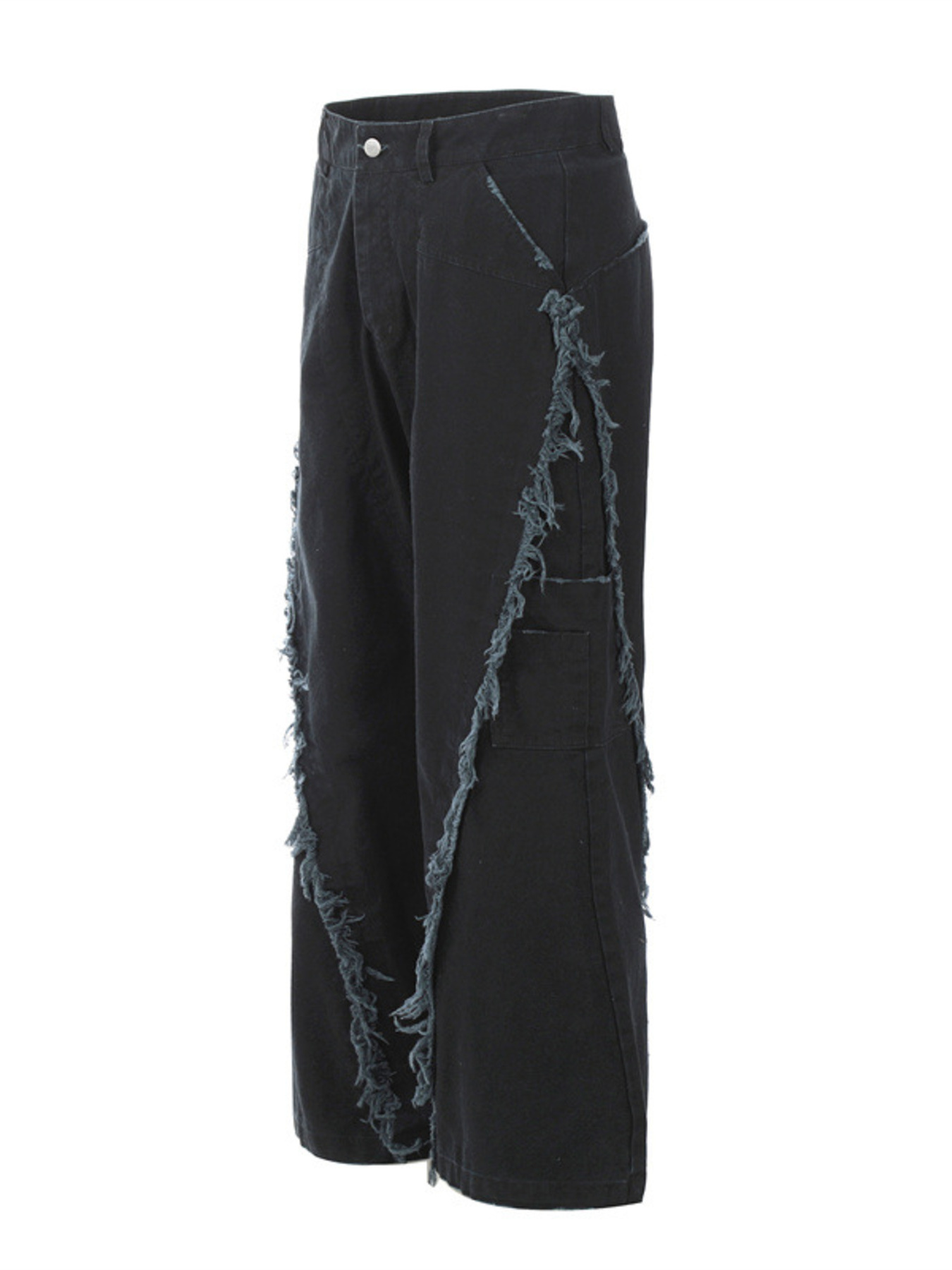 Men's Wide Leg Frayed Edge Pants