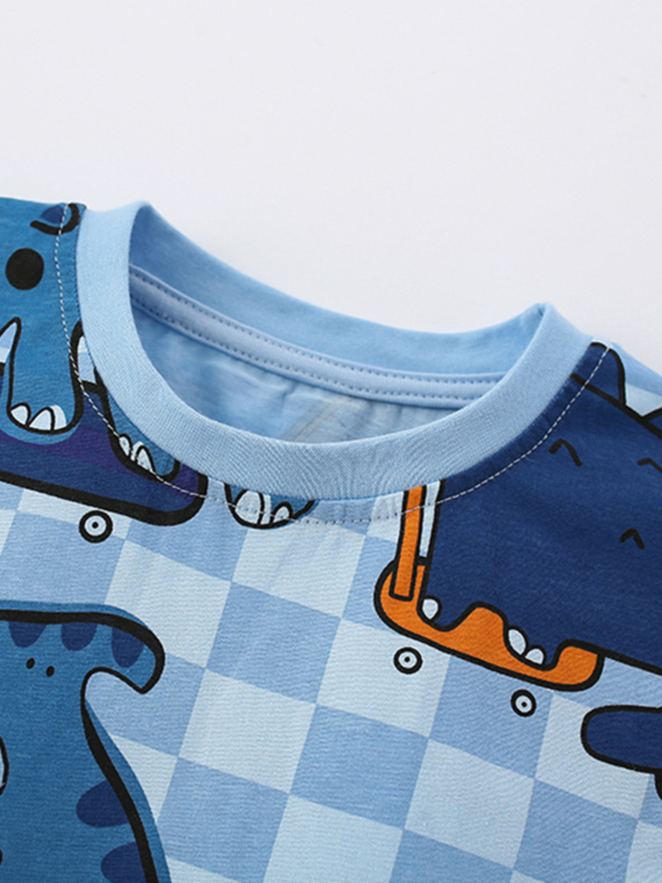 Children's Dinosaur Print Top and Pants Pajama Set