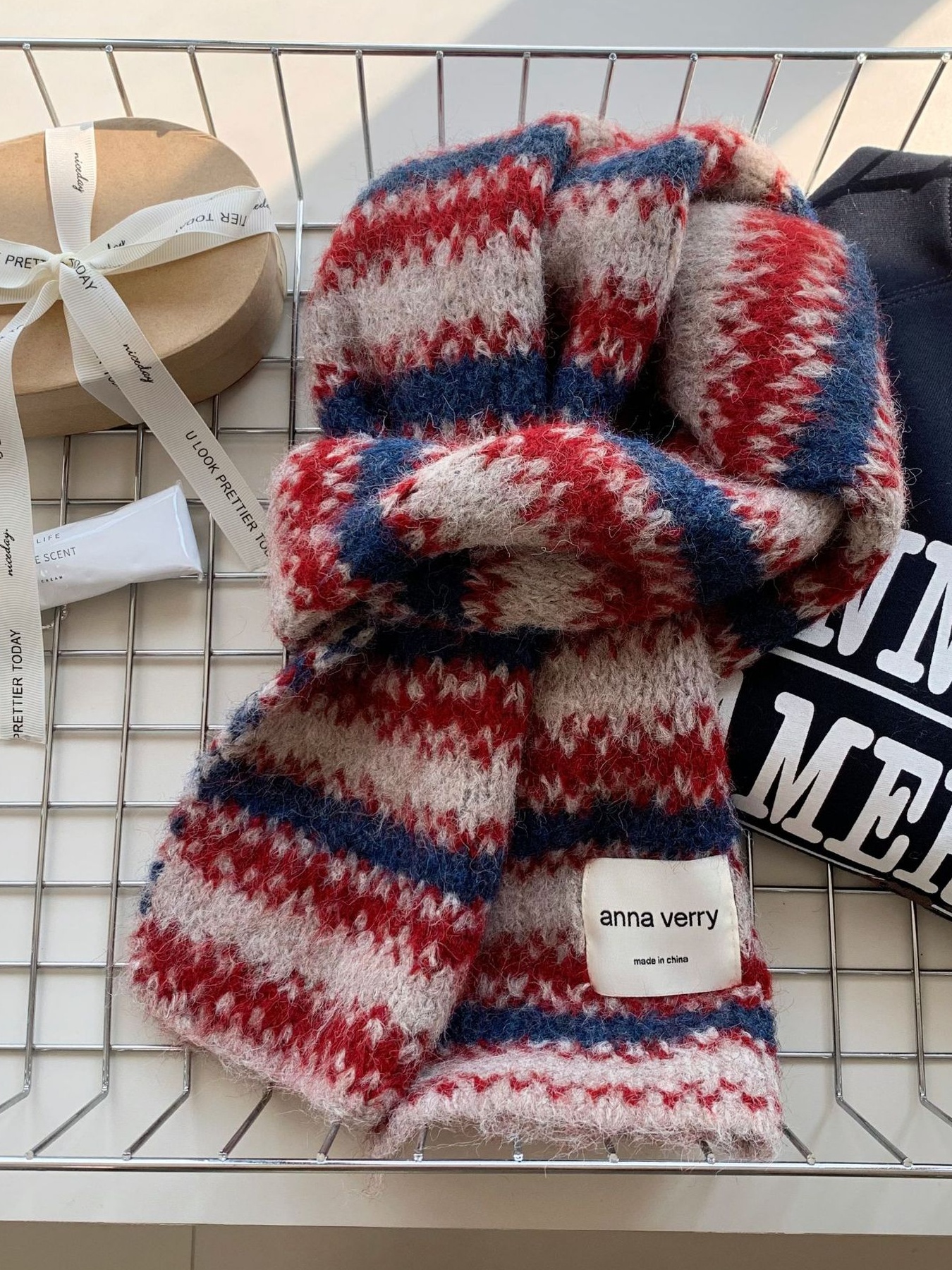 Striped Knitted Warm Scarf