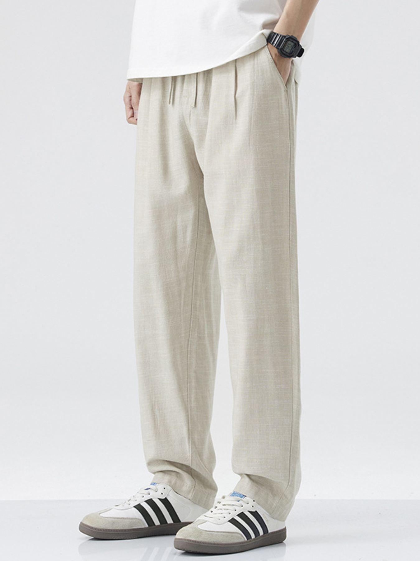 Men's Relaxed Fit Drawstring Casual Pants