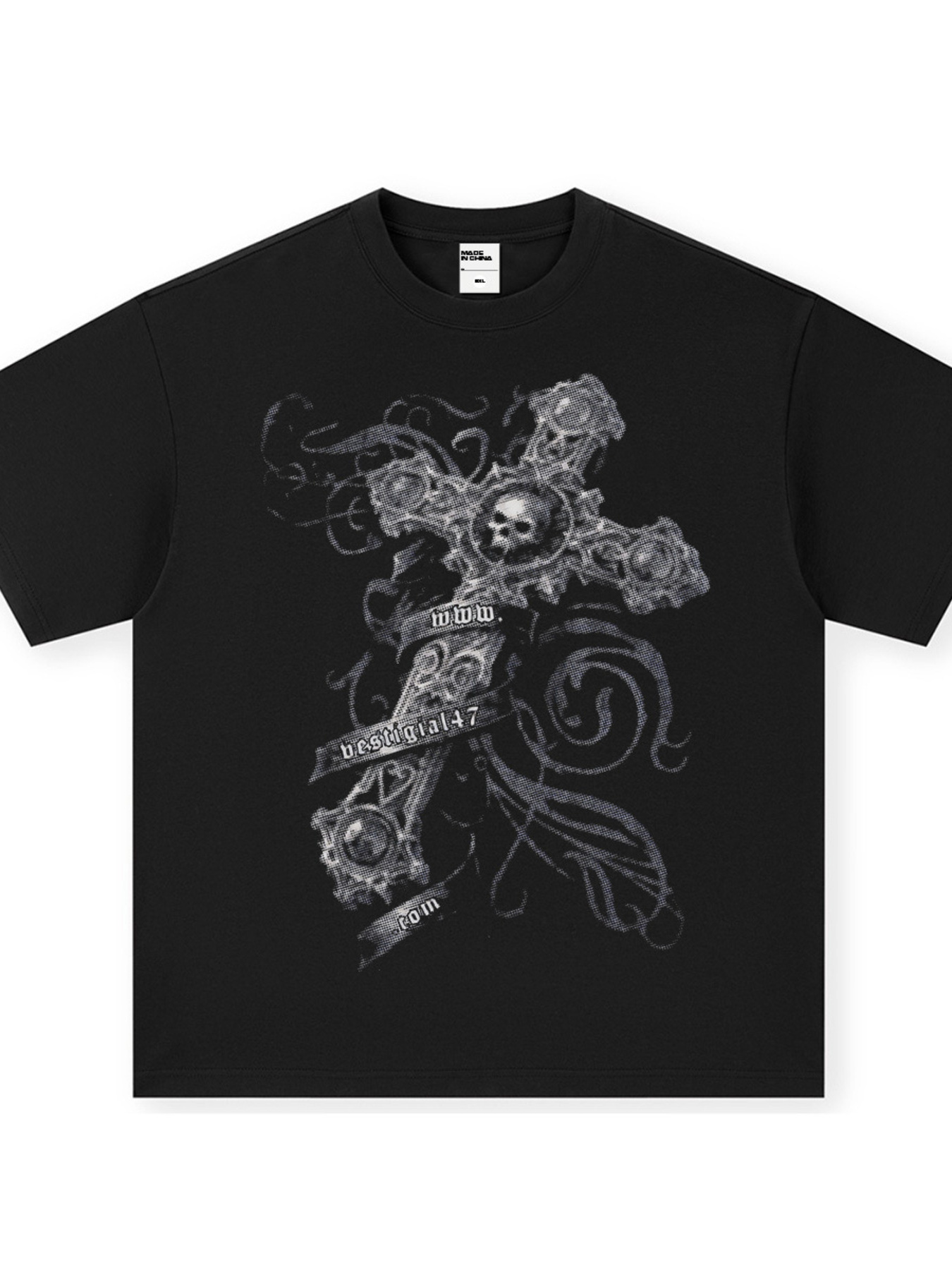 Men's Skull Cross Graphic Oversized T-Shirt