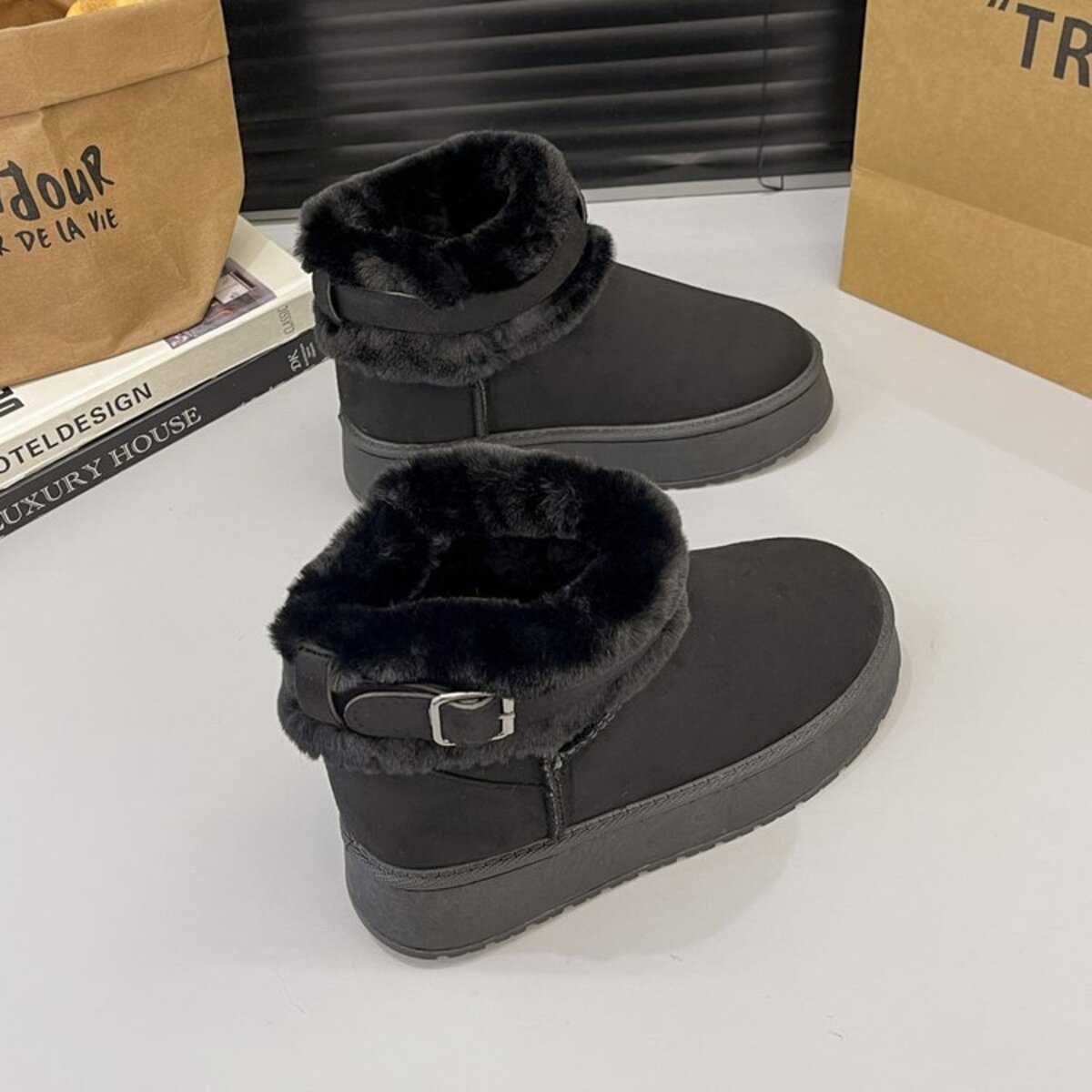 Round Toe Platform Boots