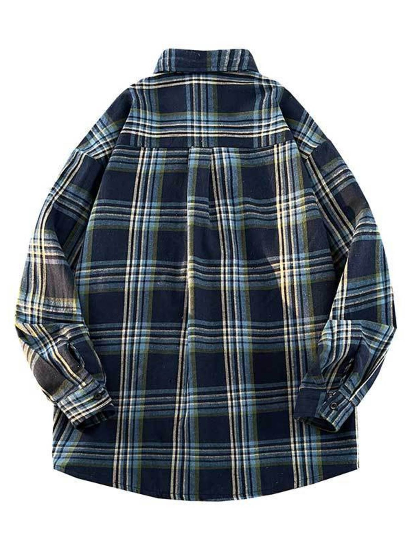 Men's Full Size Vintage Plaid Button Up Shirt Plus Size