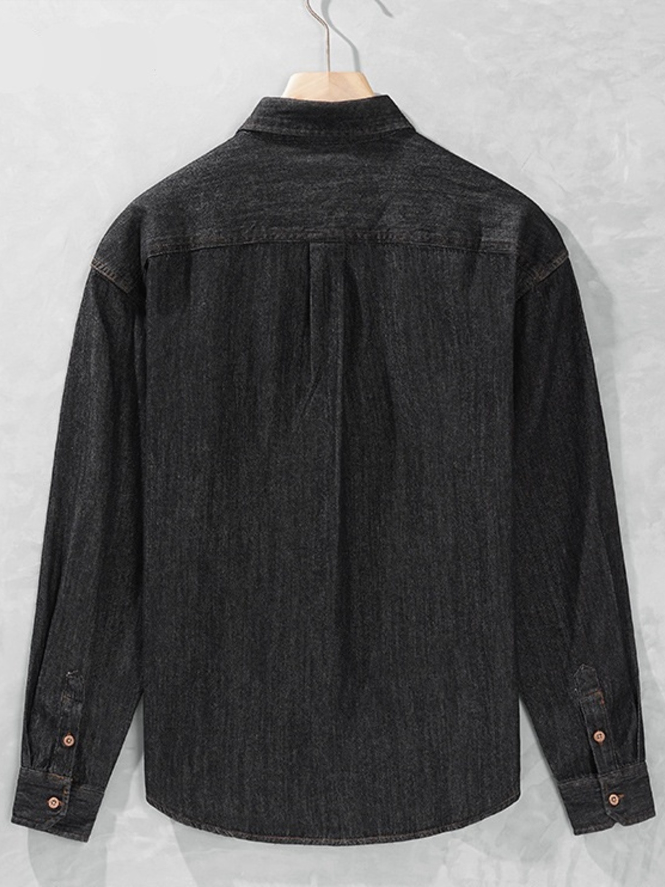 Men's Plus Size Button Up Long Sleeve Denim Shirt