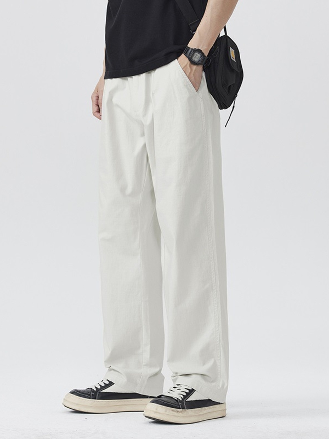 Men's Full Size Relaxed Fit Wide Leg Casual Pants Plus Size